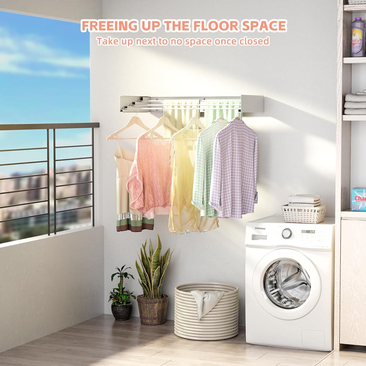 Rebrilliant Foldable Wall Mounted Drying Rack - 19.8 Inch, Space Saving Design