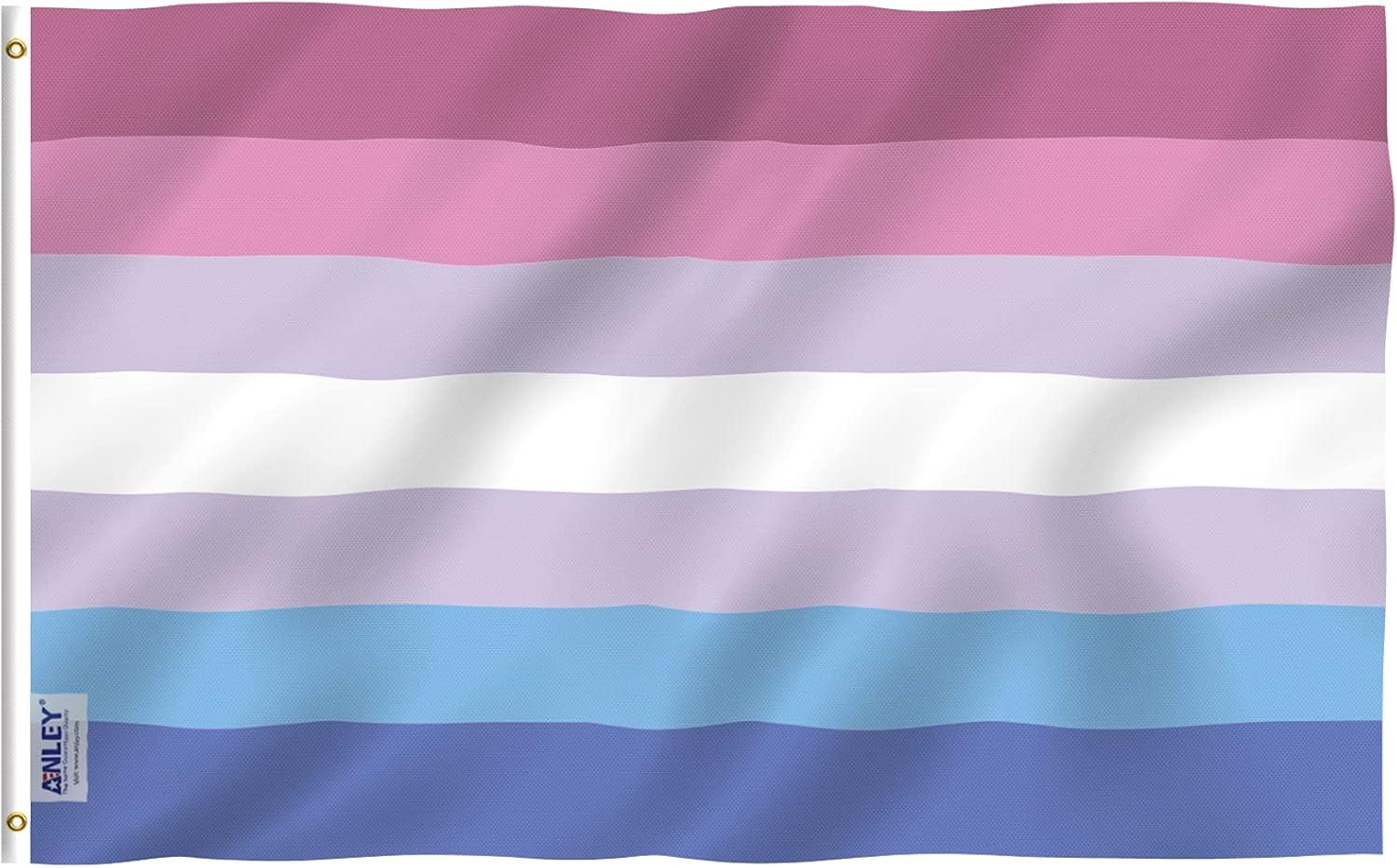 Anley 3 ft x 5 ft Bigender Pride Flag -Bi Gender LGBT Flags Polyester