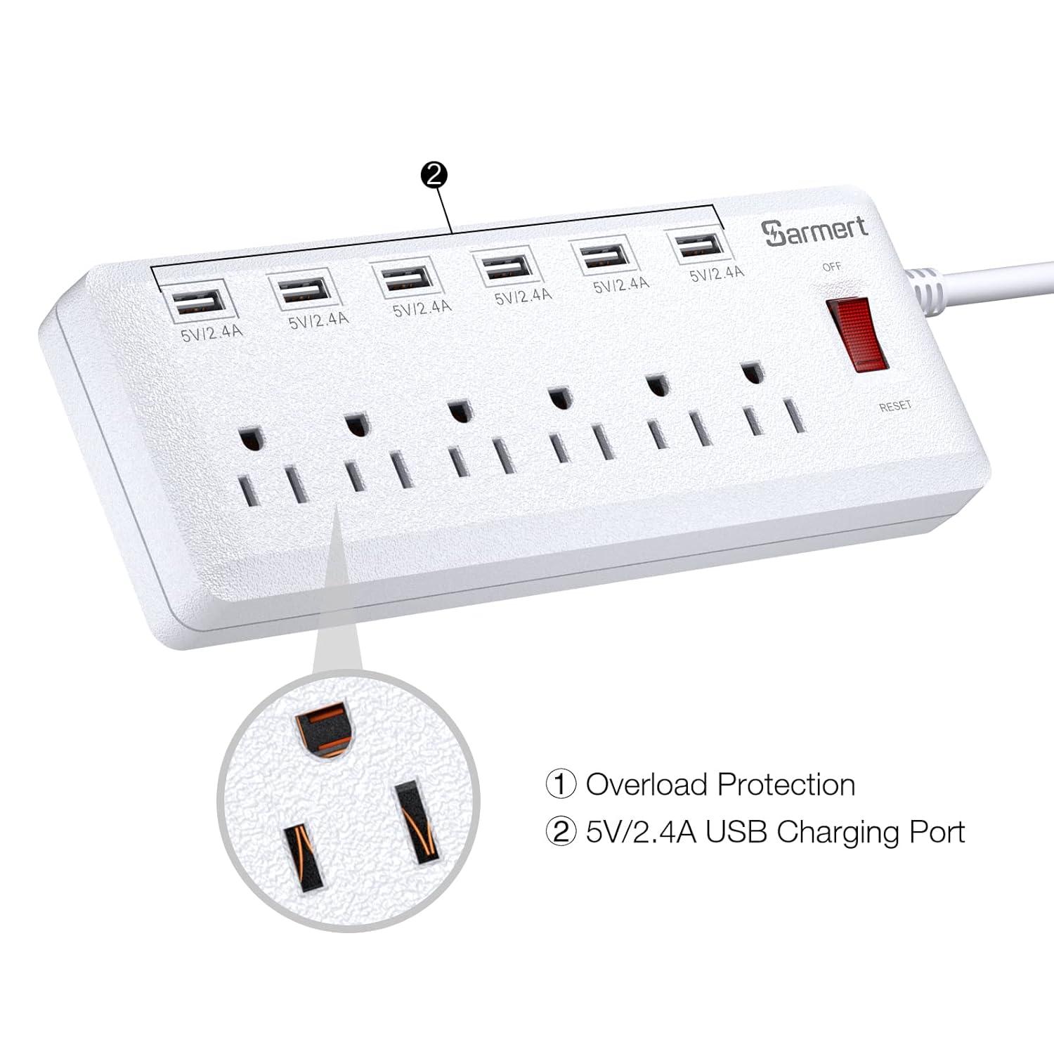 Tripp Lite TLP664USBB Protect It! 6-Outlet Surge Protector with 4 USB Ports, 6ft Cord