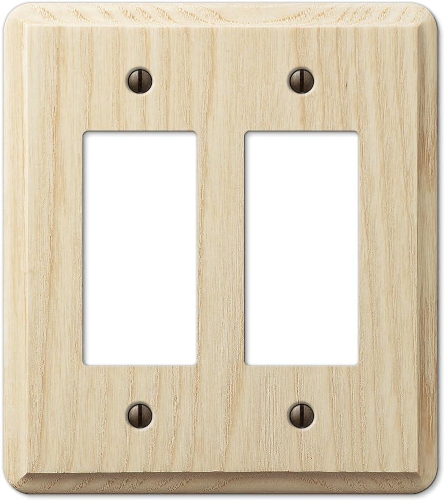 Unfinished Ash Wood 2-Gang Decorator Wall Plate