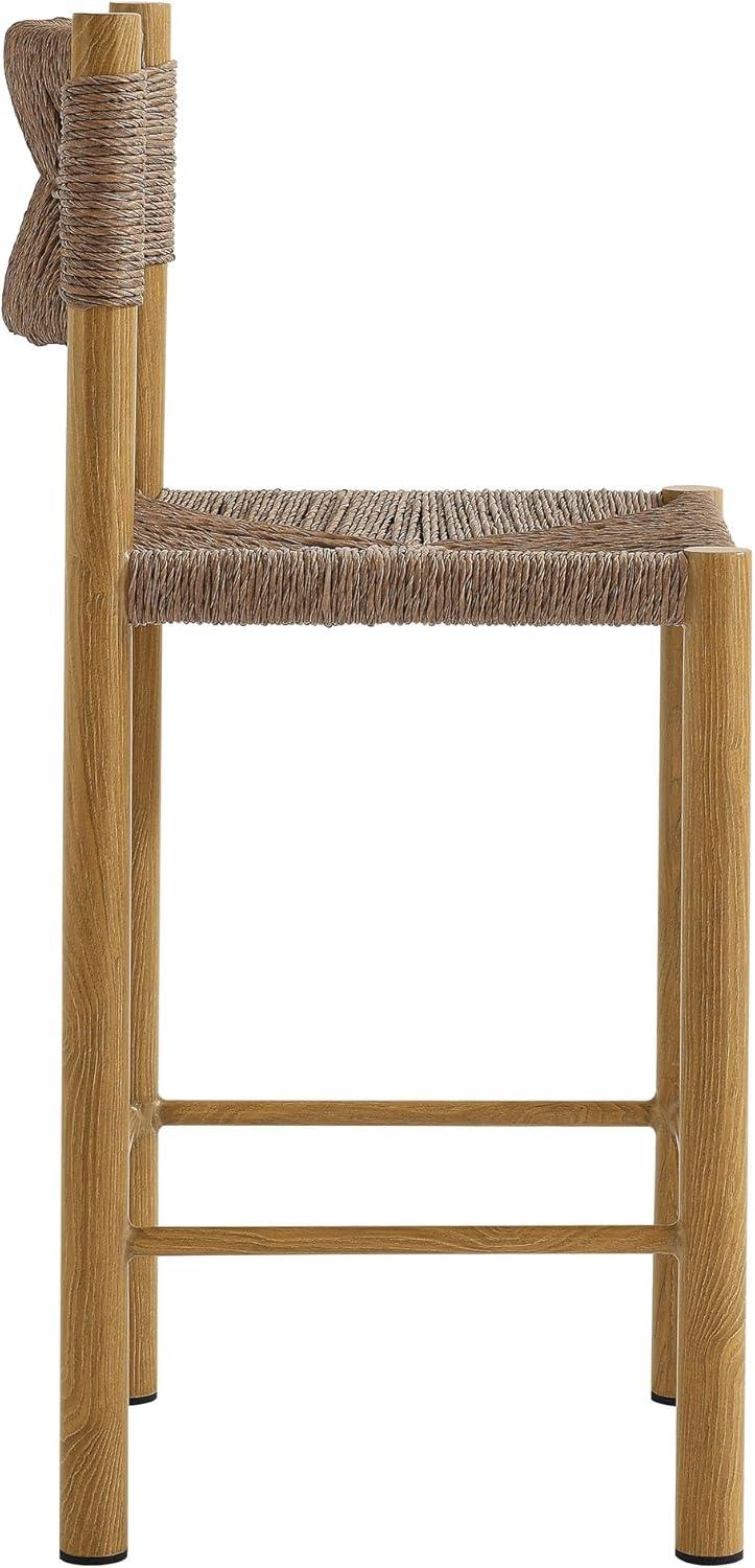 Modway Parkland Outdoor Patio Rattan And Aluminum Counter Stools Set Of 2