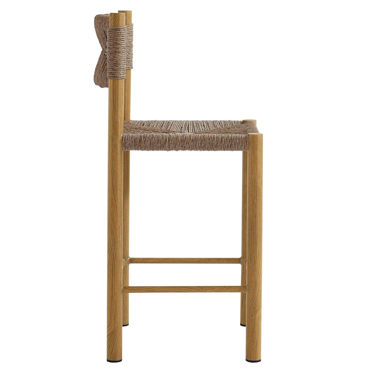 Modway Parkland Outdoor Patio Rattan And Aluminum Counter Stools Set Of 2