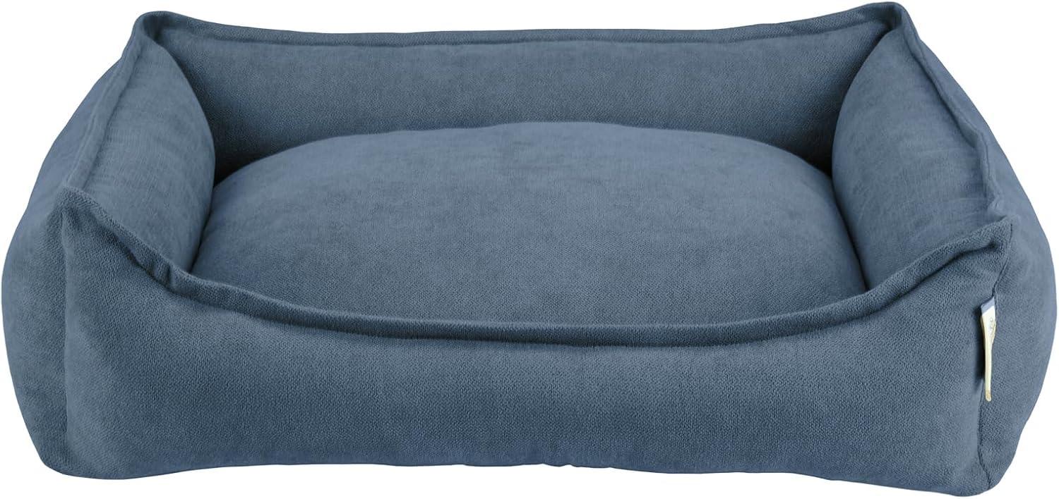 Arlee Home & Pet Cresent Lounger Orthopedic Eco-Friendly Memory Foam Dog Bolster Bed - Blue - S