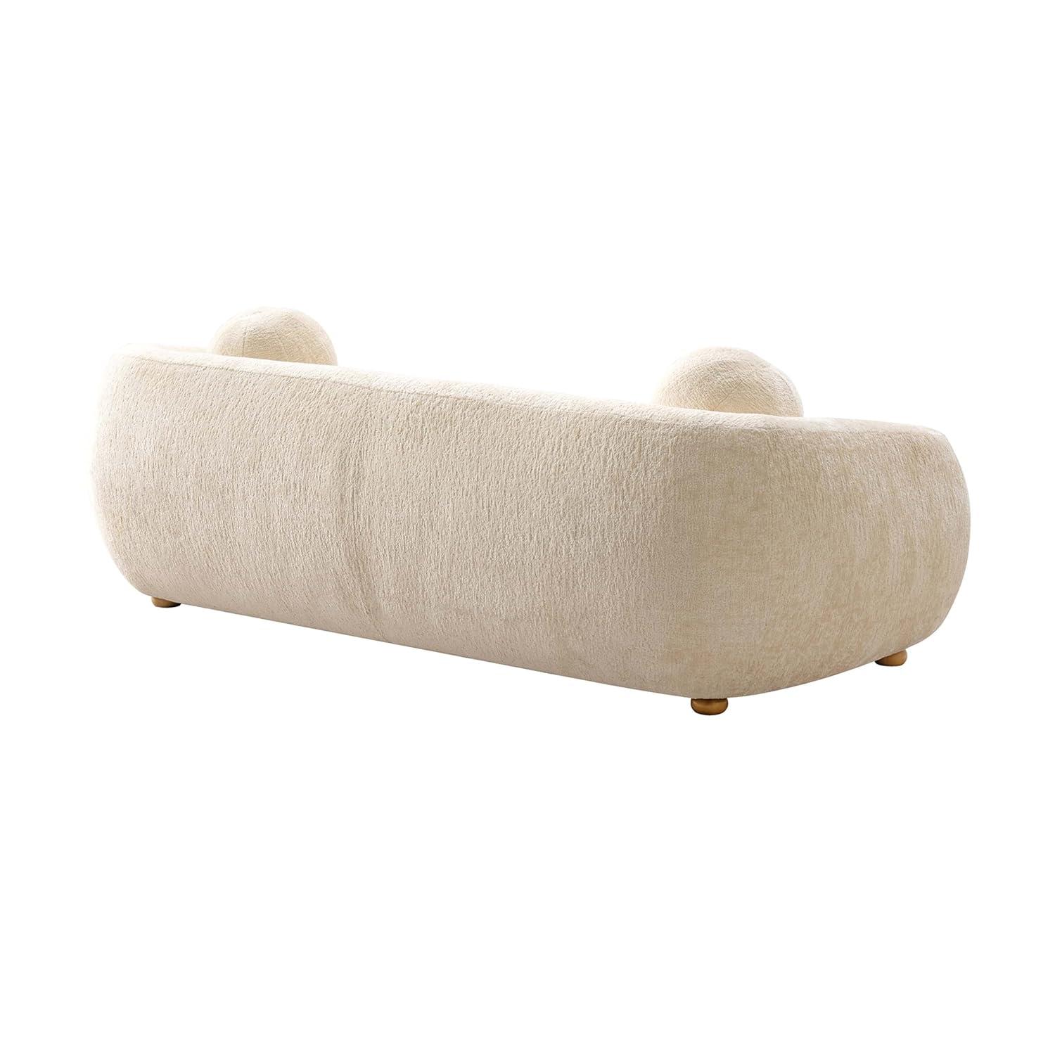 Manhattan Comfort 85.8" Tribeca Modern Chenille Upholstered Sofa Cream