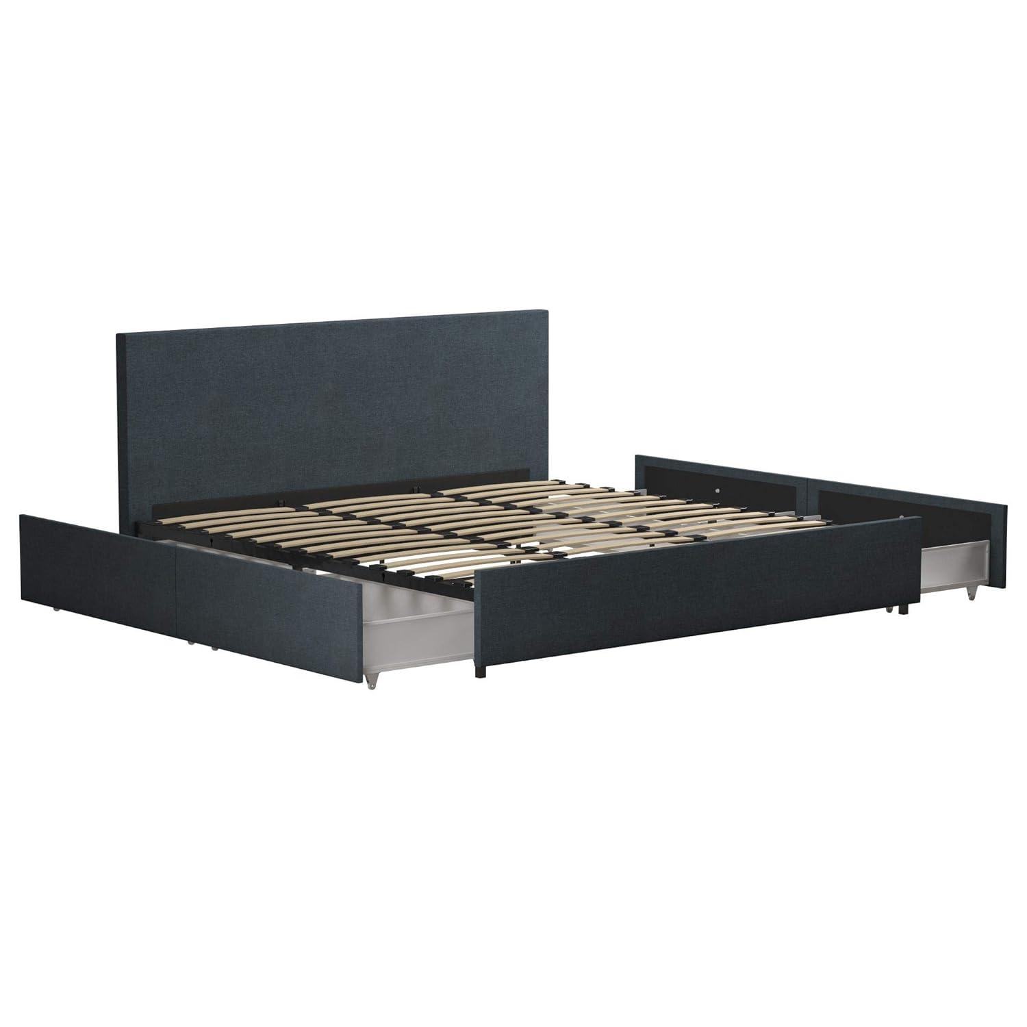 Novogratz Kelly Upholstered Unfinished Platform Storage Bed