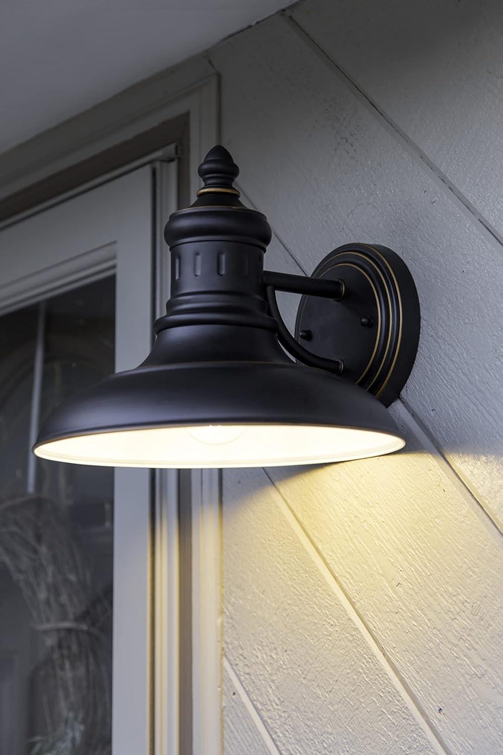 Design House 516732 Monterey Industrial Modern 1-Light Indoor/Outdoor Wall Mount with Metal Shade for Porch Entryway Barn, Oil Rubbed Bronze