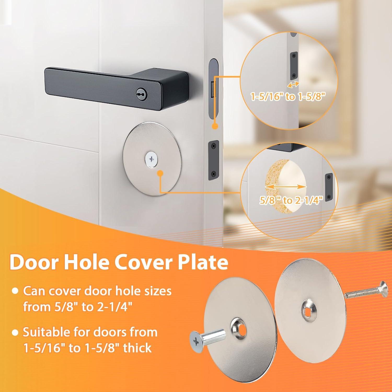 Door Hole Cover Plate, 2-5/8 in. Diameter, Satin Nickel