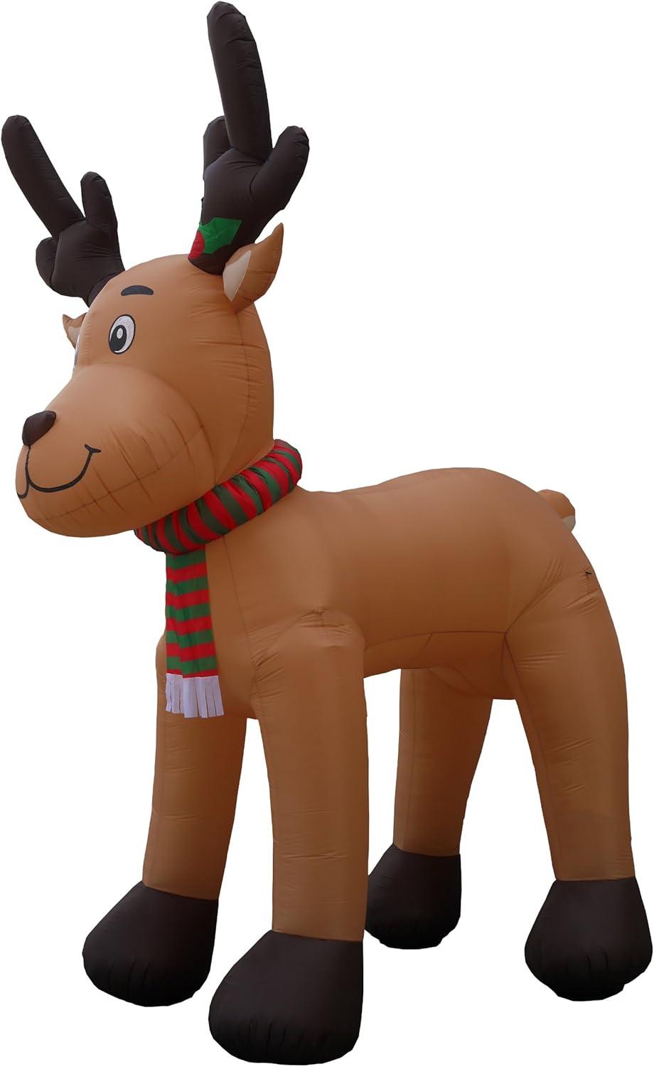 Jumbo 15 Foot Brown Inflatable Reindeer Decoration