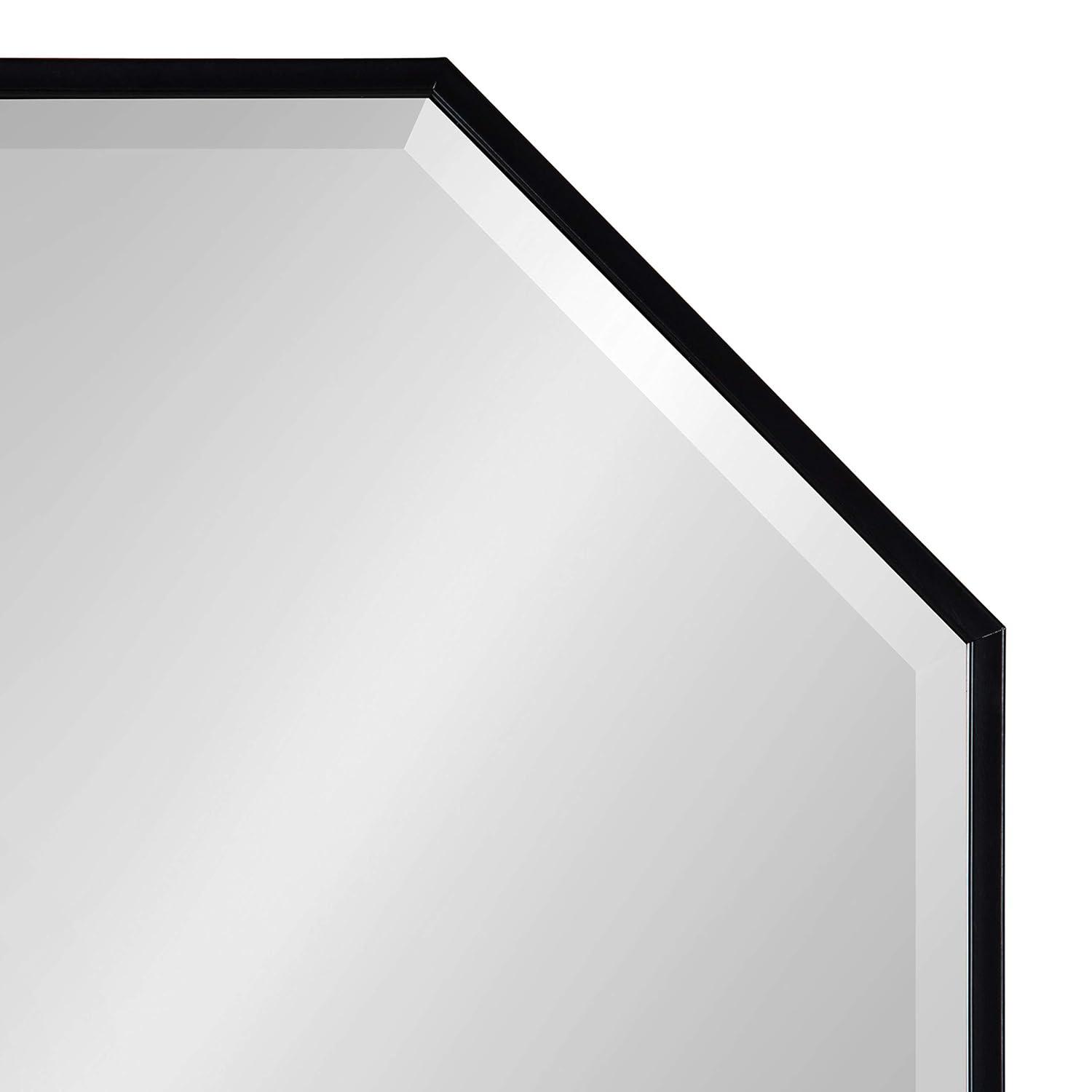 Kate & Laurel All Things Decor 18" x 18" Rhodes Hexagon Wall Mirror Black: Modern Octagon, No Assembly, Wall Mount