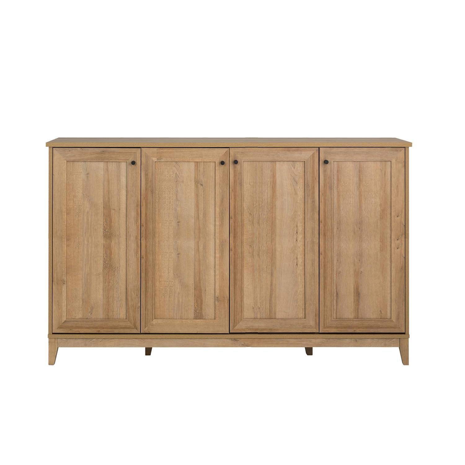 Millwood Pines Gonroff 4 Panel Door Console Table Storage Cabinet with Doors and Shelves, Sideboard Storage Cabinet