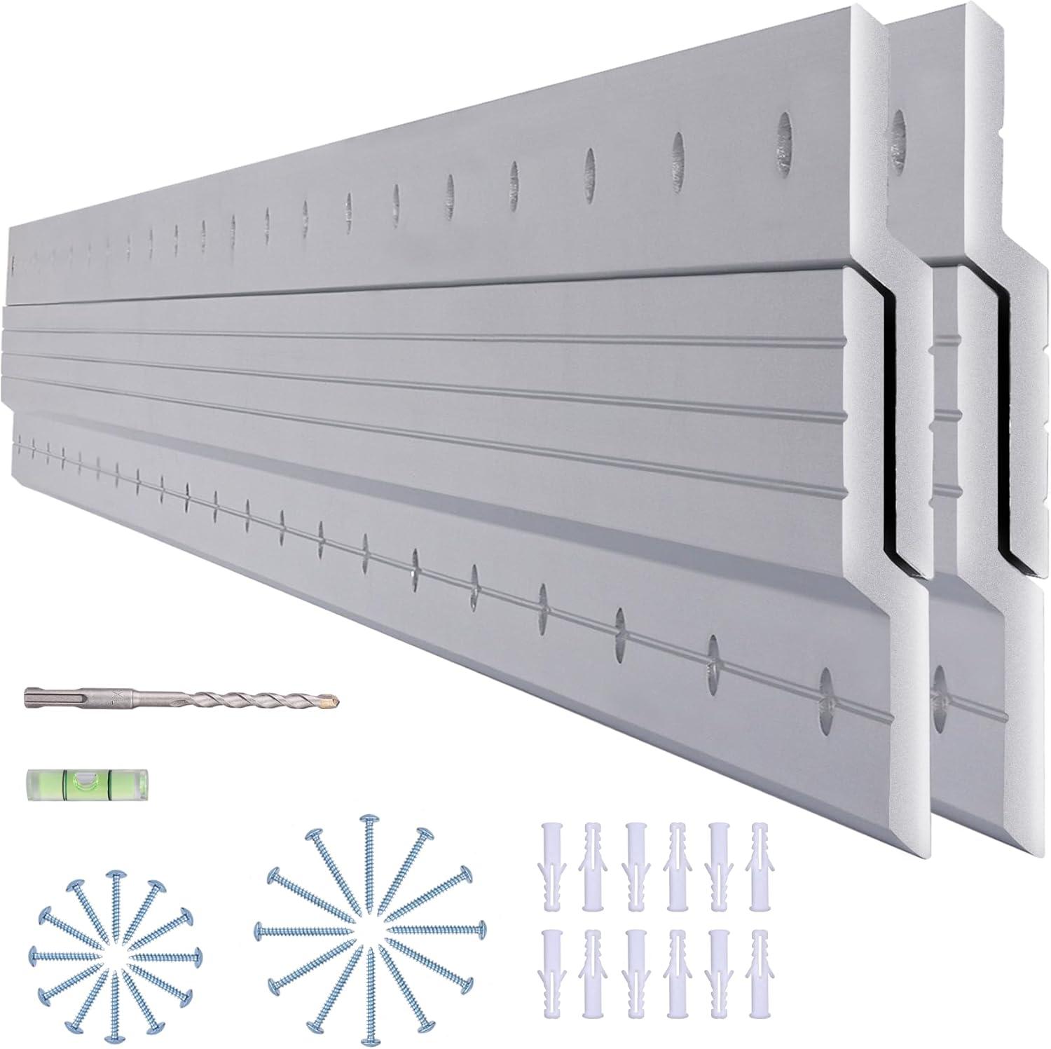 (41 inch) French Cleat Hanger Heavy Duty, 2 Pairs Aluminum Z Clips French Cleats, Interlocking Wall Mount Bracket Hardware Kit for Mirrors, Picture, Shelf, Headboard, Whiteboard, Art, Frames