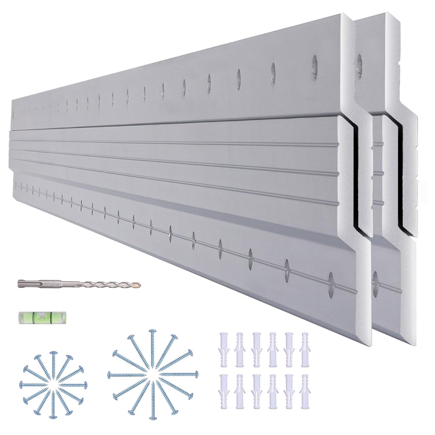 (41 inch) French Cleat Hanger Heavy Duty, 2 Pairs Aluminum Z Clips French Cleats, Interlocking Wall Mount Bracket Hardware Kit for Mirrors, Picture, Shelf, Headboard, Whiteboard, Art, Frames