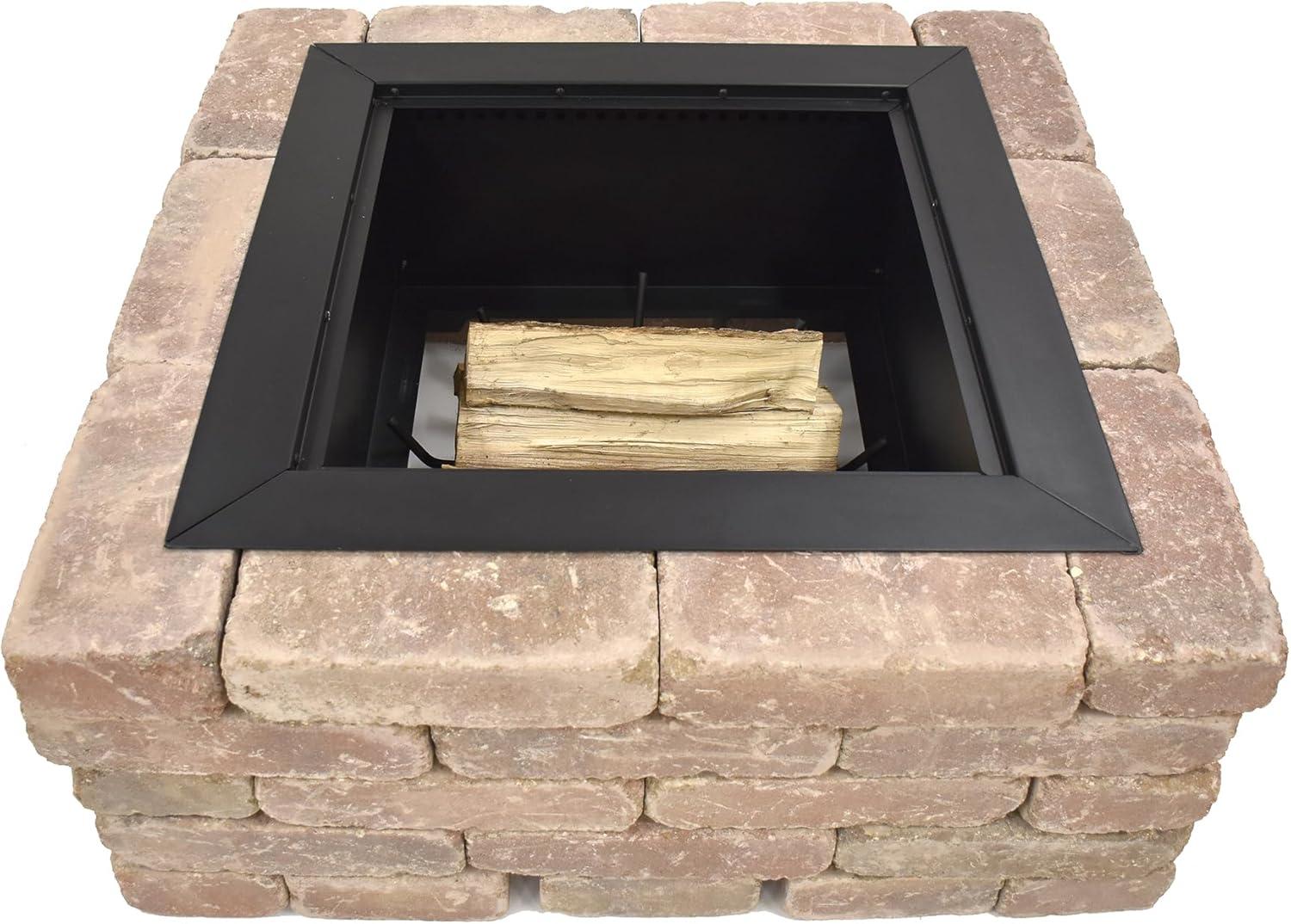 Phoenix 28" Black Steel Square Smokeless Fire Pit Insert