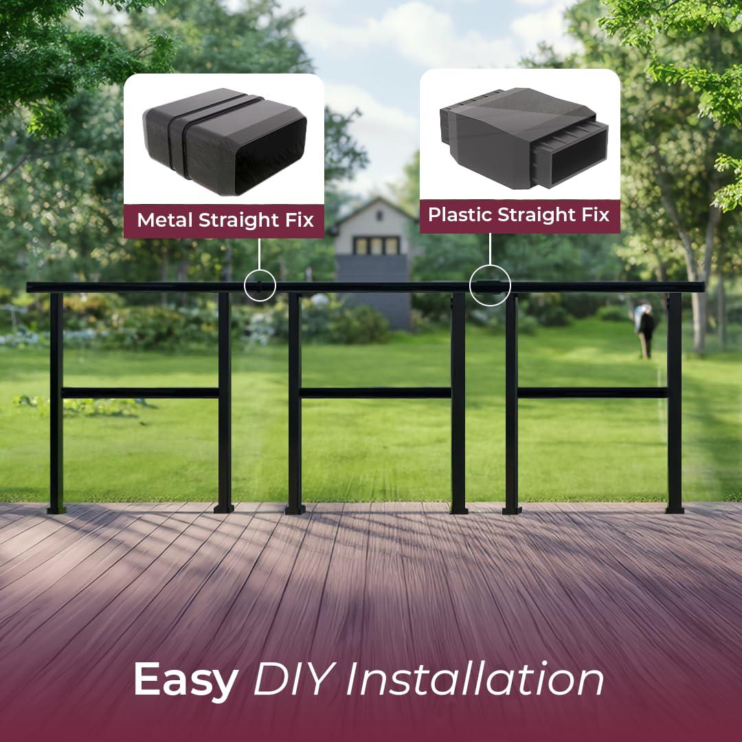 CR Home Black Metal Porch And Stair Railings