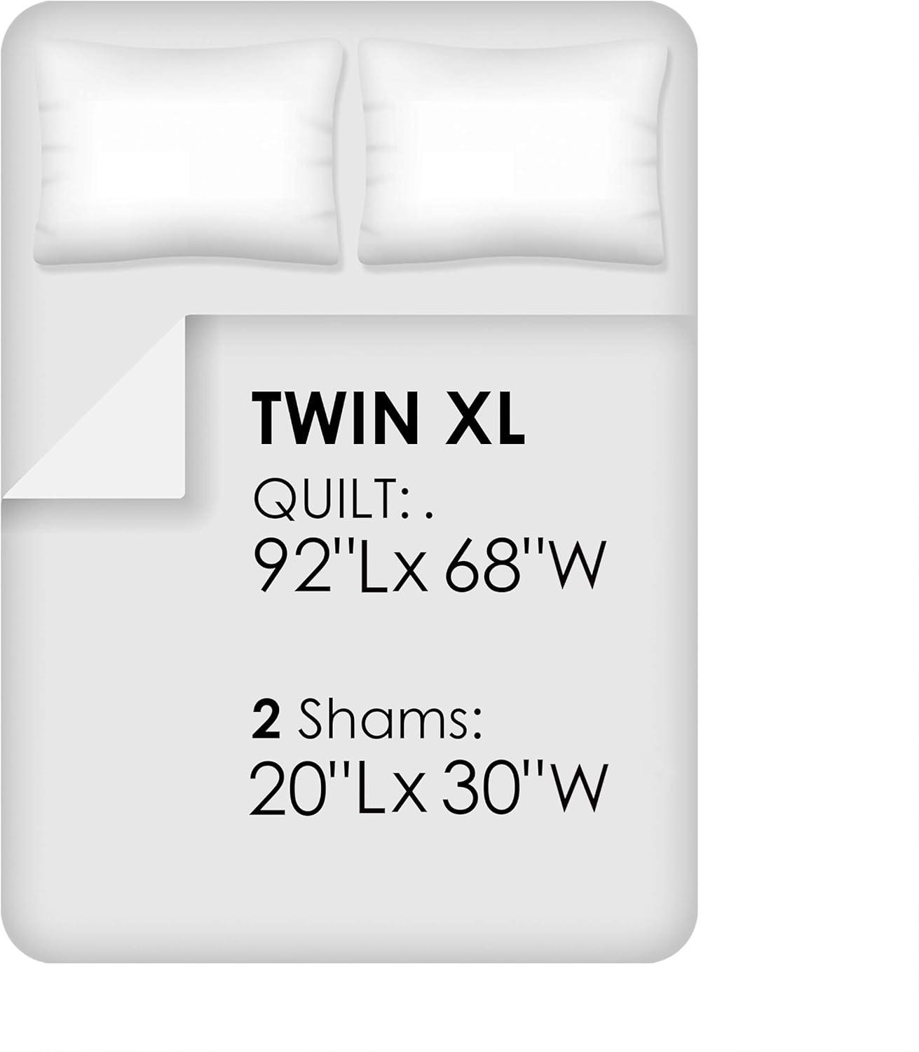 3 Piece Quilt Set- Twin XL Bedding & 2 Pillow Shams-Hypoallergenic Microfiber-Landmarks & Icons of the United States of America by Lavish Homes