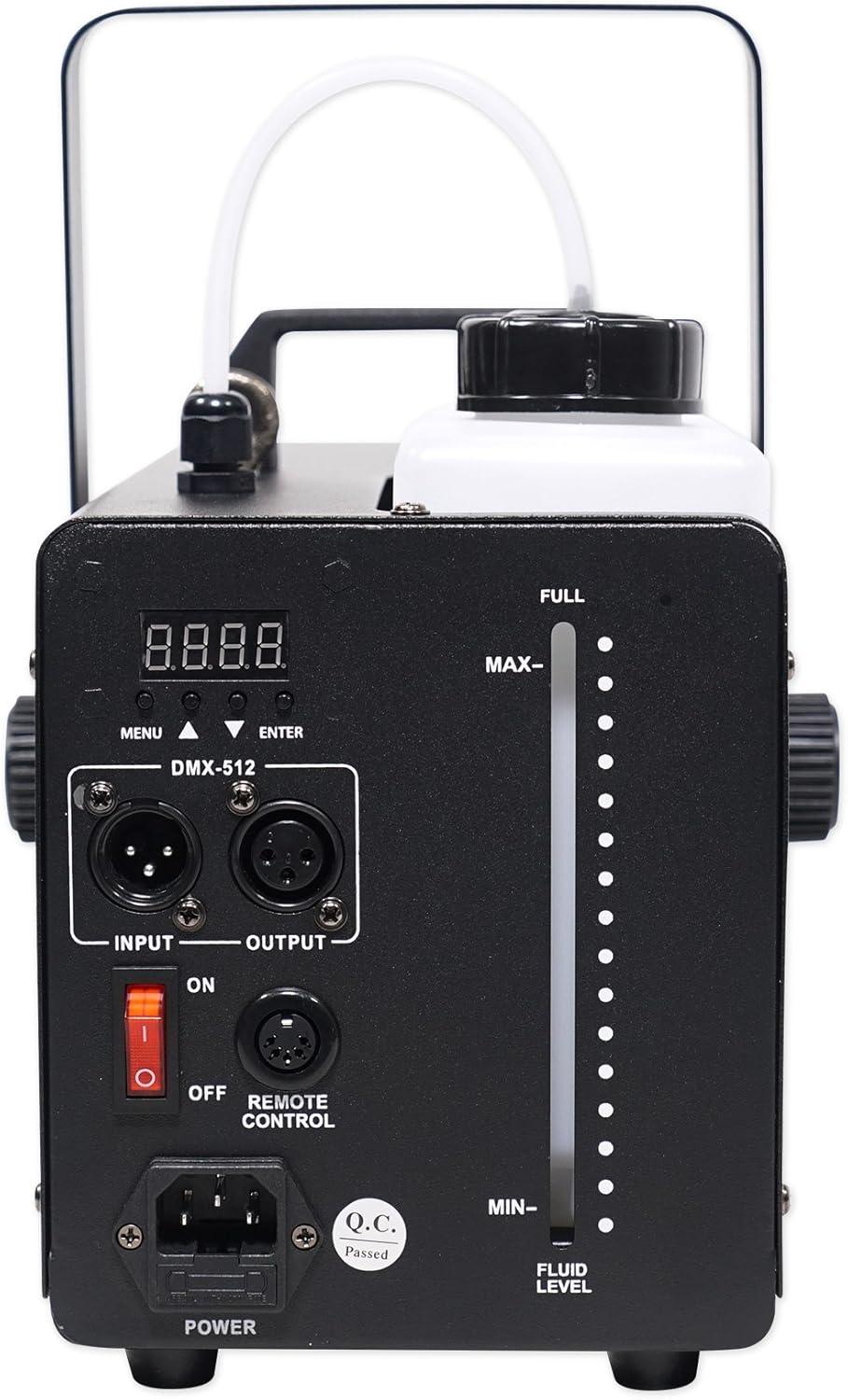 Rockville R1200L Fog/Smoke Machine w LED Lights/Strobe, 7 Channel DMX+2 Remotes