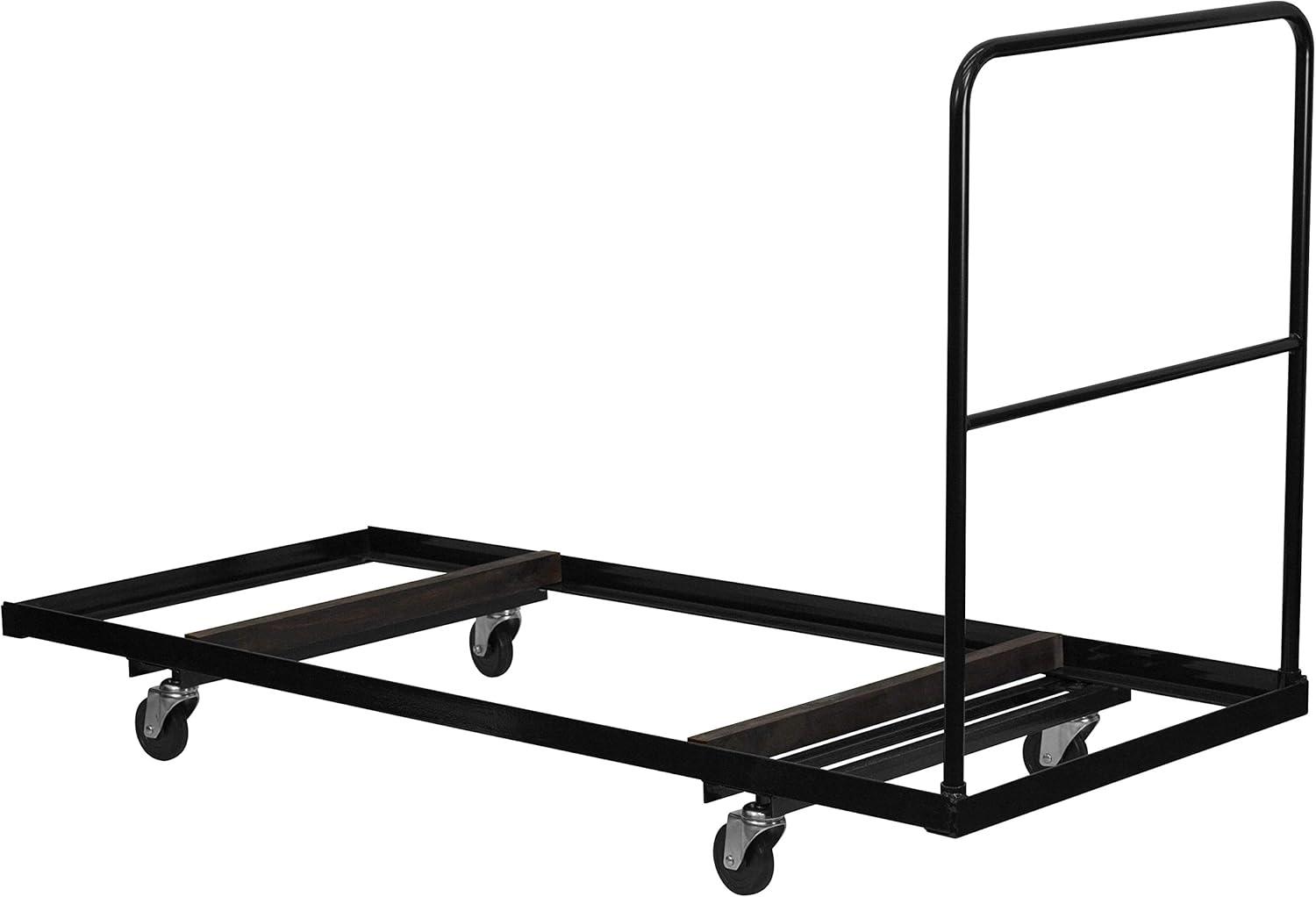 Black Heavy Duty Folding Table Dolly with Wheels