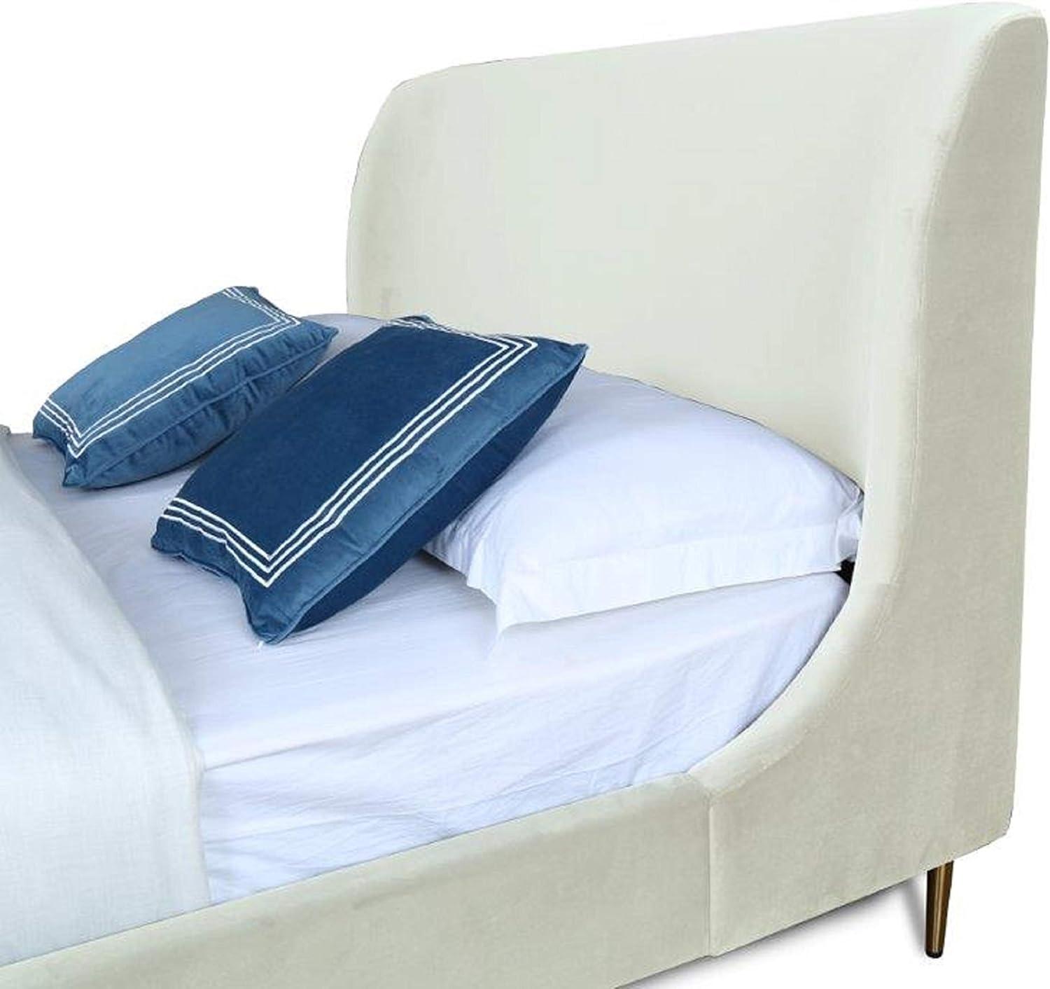 Twin Heather Velvet Upholstered Bed - Manhattan Comfort
