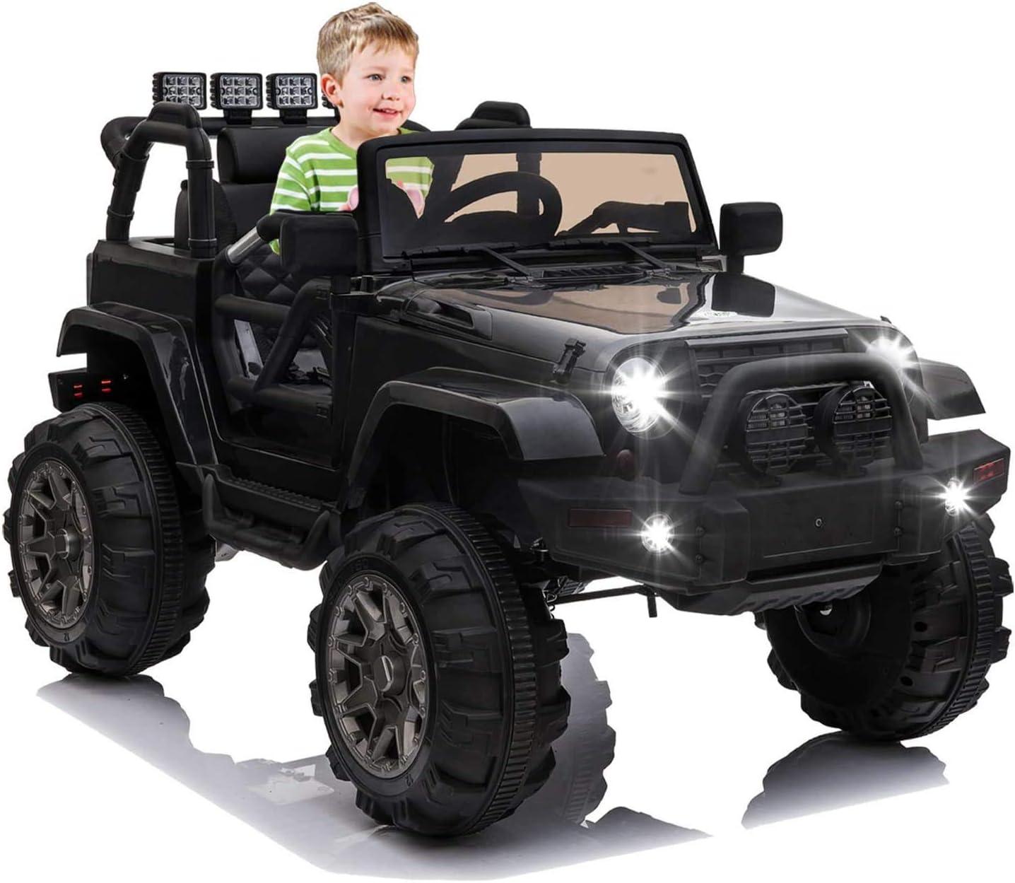 Ancheer 24V Real 2 Seater Ride On Toys Electric SUV Jeep Car With Remote Control,2WD/4WD Switchable, 4X100W Motor, Bluetooth, Music, USB, Lights