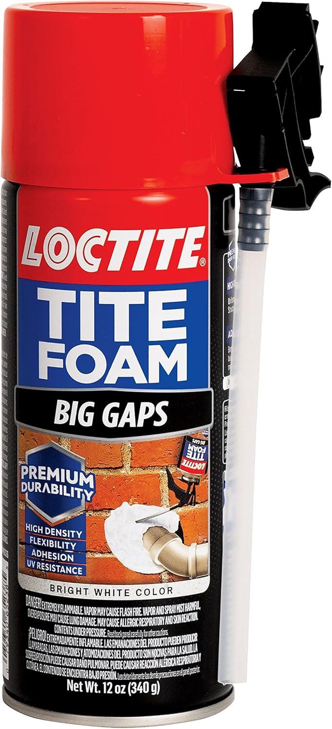 Loctite Tite Foam Insulating Foam Sealant Big Gaps, Pack of 1, White 12 oz Can
