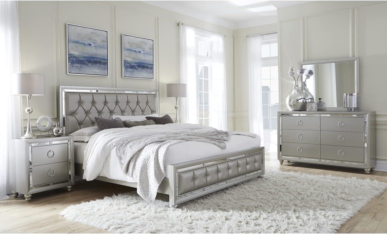 Global Furniture USA Riley Silver Tufted Full Bed