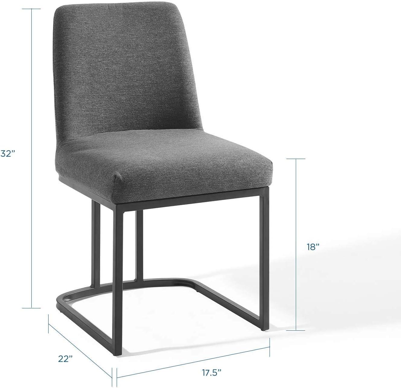 Modway Amplify Sled Base Upholstered Fabric Dining Side Chair