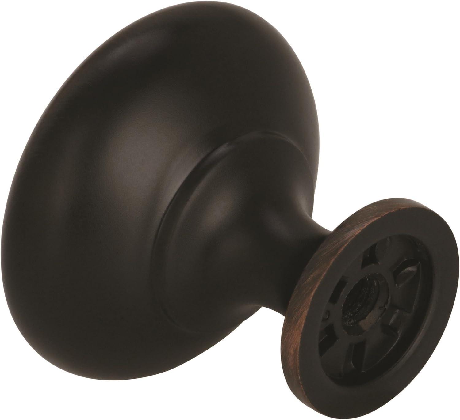 Oil Rubbed Bronze Round Cabinet Knob with Mounting Hardware