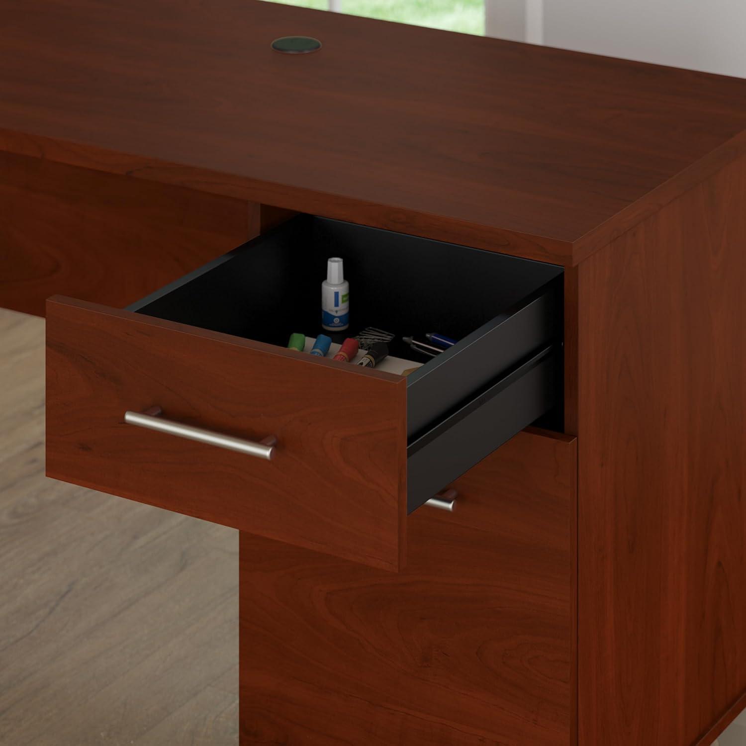 Bush Furniture Somerset 72" Single Pedestal Desk, Hansen Cherry