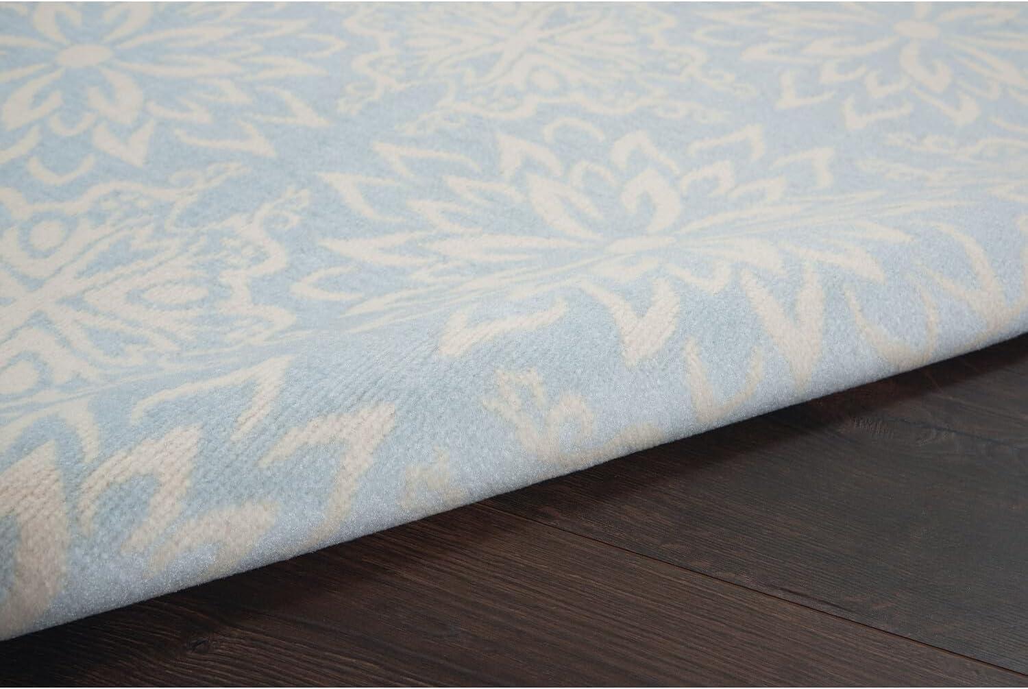 Nourison Jubilant Floral Ivory/Light Blue 6' x 9' Area Rug, (6x9)