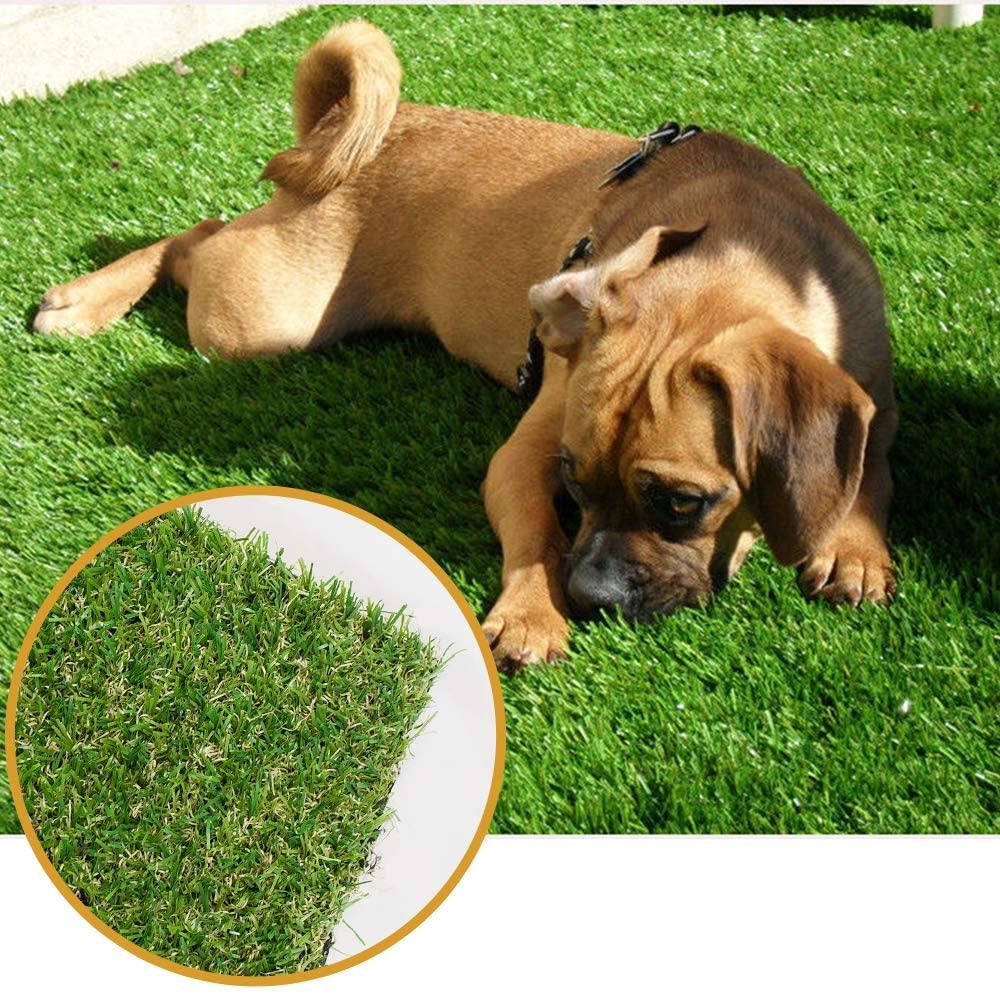 Artificial Grass Lawn Turf 4 FT x 7 FT(28 Square FT) 0.8inch Realistic Synthetic Grass Mat, Indoor Outdoor Garden Lawn Landscape for Pets,Fake Faux Grass Rug with Drainage Holes