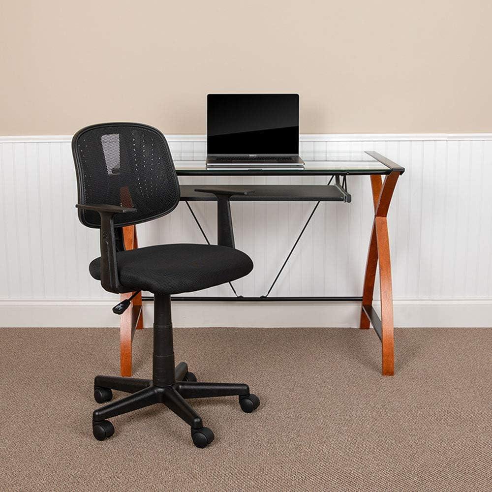 ErgoComfort High-Back Black Mesh Swivel Task Chair with Lumbar Support