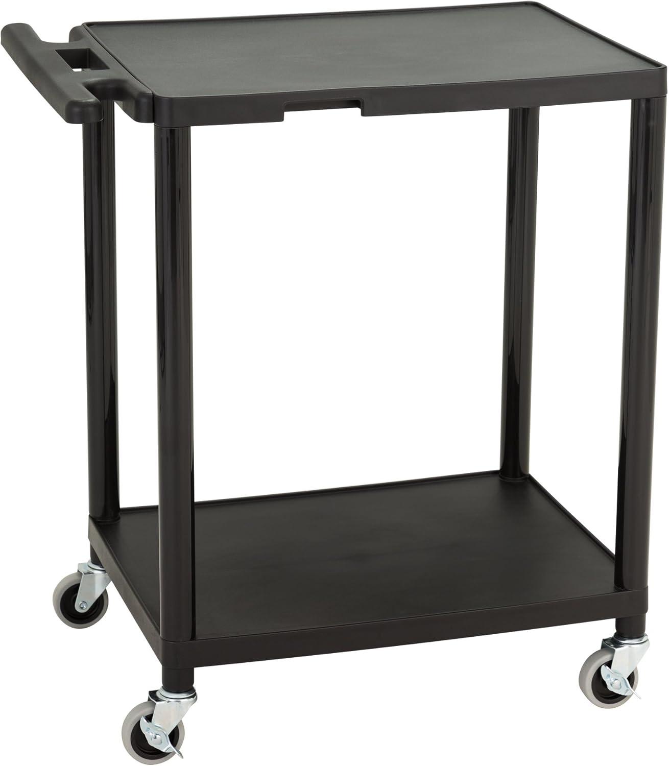 2-Shelf Plastic Mobile Utility AV Cart with Casters