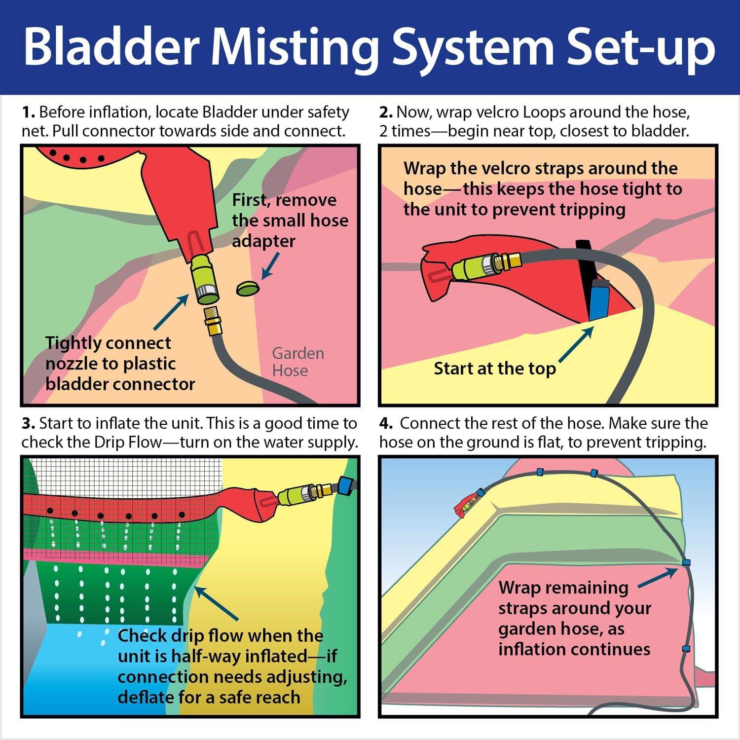 Pogo Bounce House Crossover Kids Inflatable Water Slide, Blue Wave with Blower, 12 ft