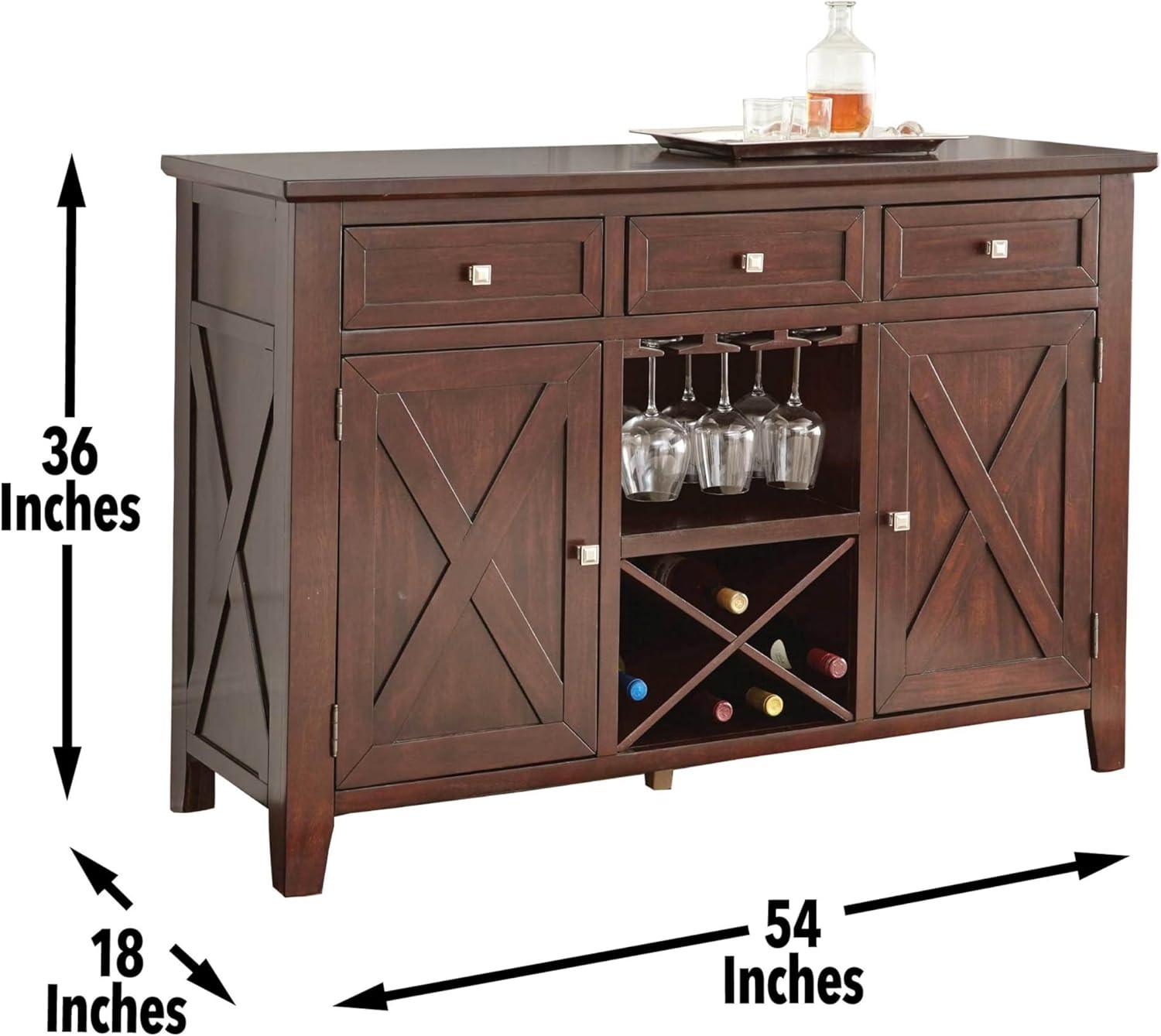 Adrian Wine Rack Server in Espresso Cherry Finish