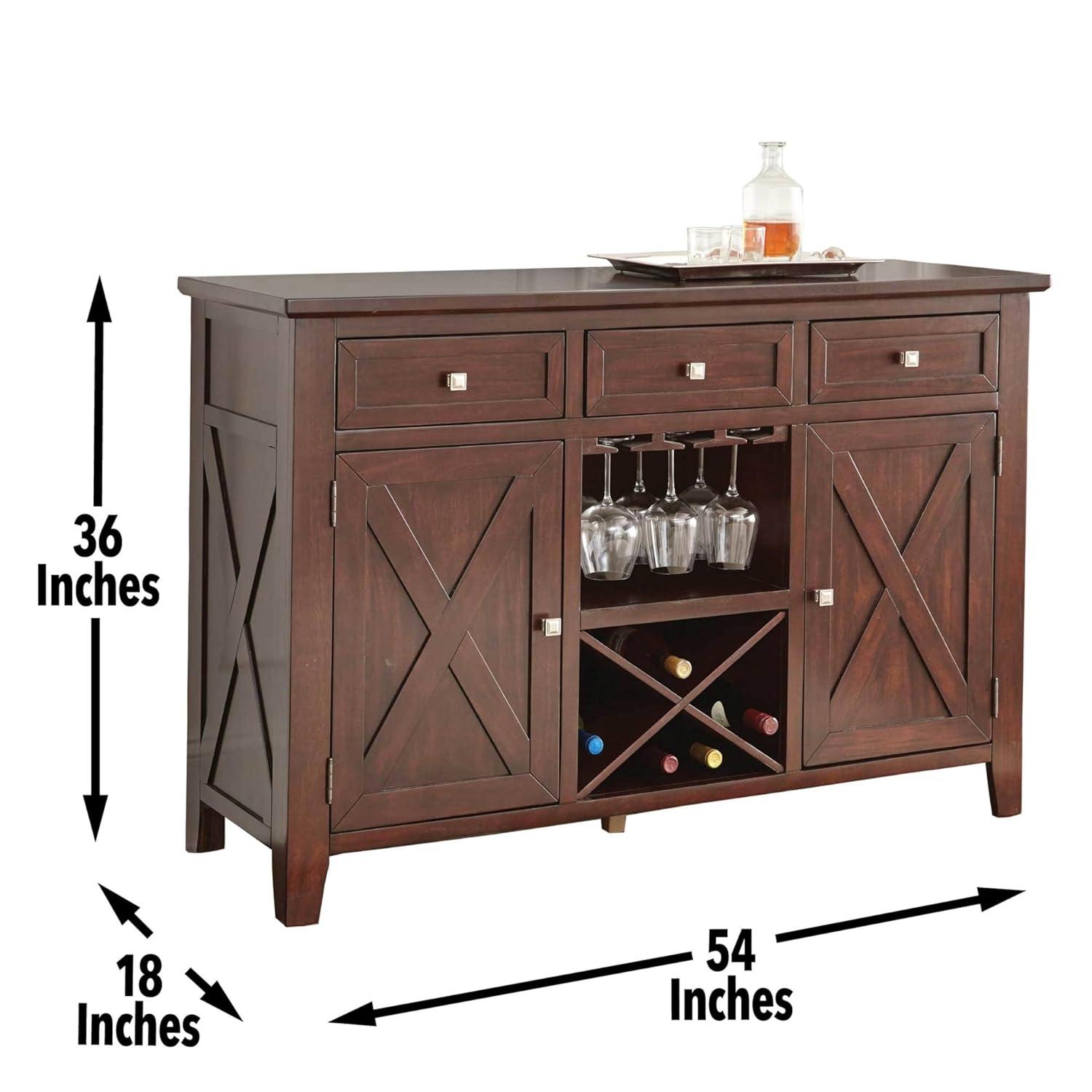 Adrian Wine Rack Server in Espresso Cherry Finish