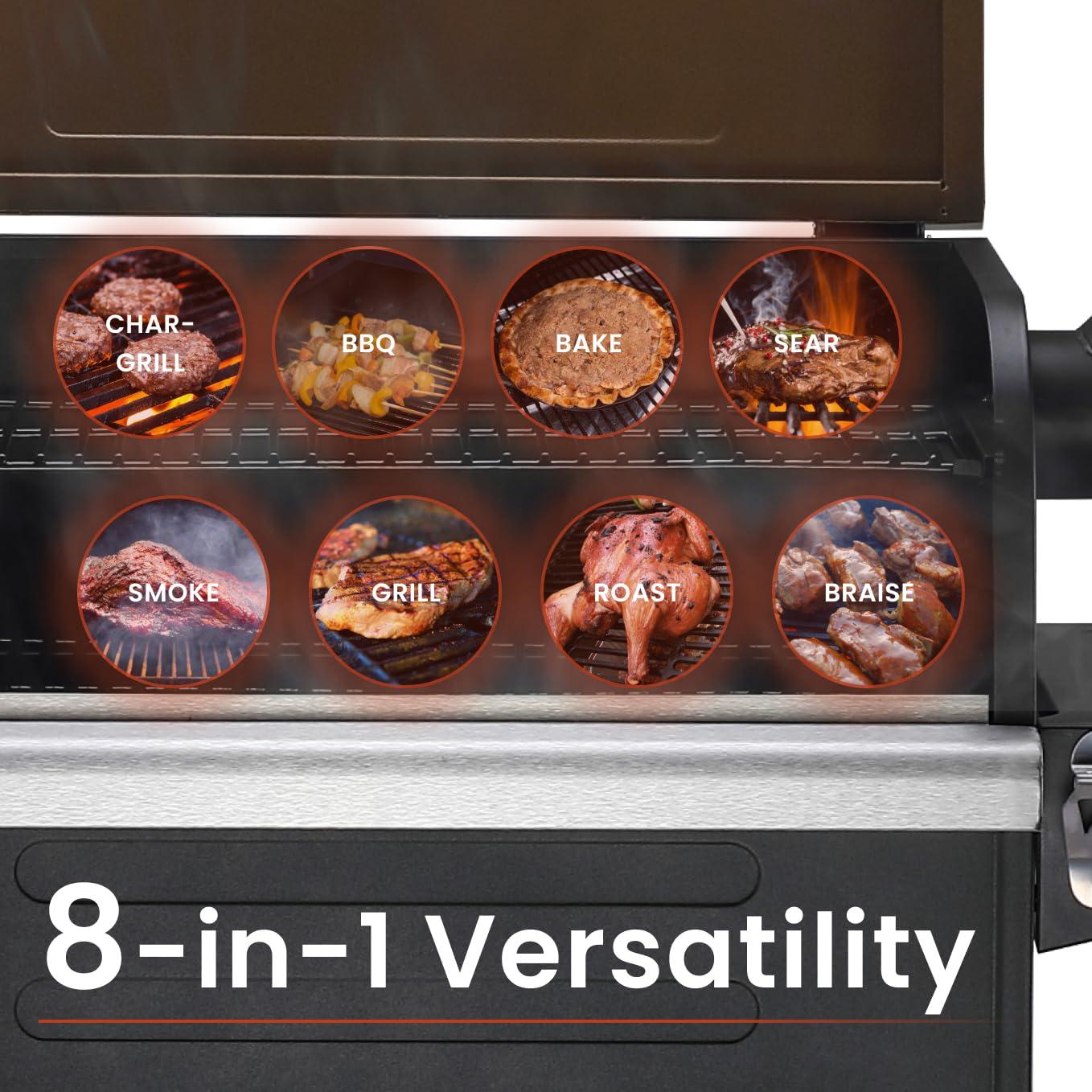 Z GRILLS Upgraded Wood Pellet Grill with PID Controller, 8-in-1, 572 sq in Cooking Area