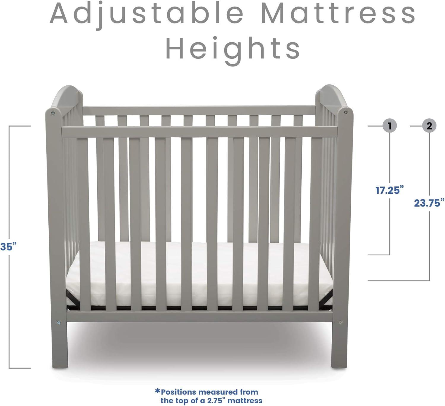 Delta Children Emery Mini Convertible Baby Crib with Mattress