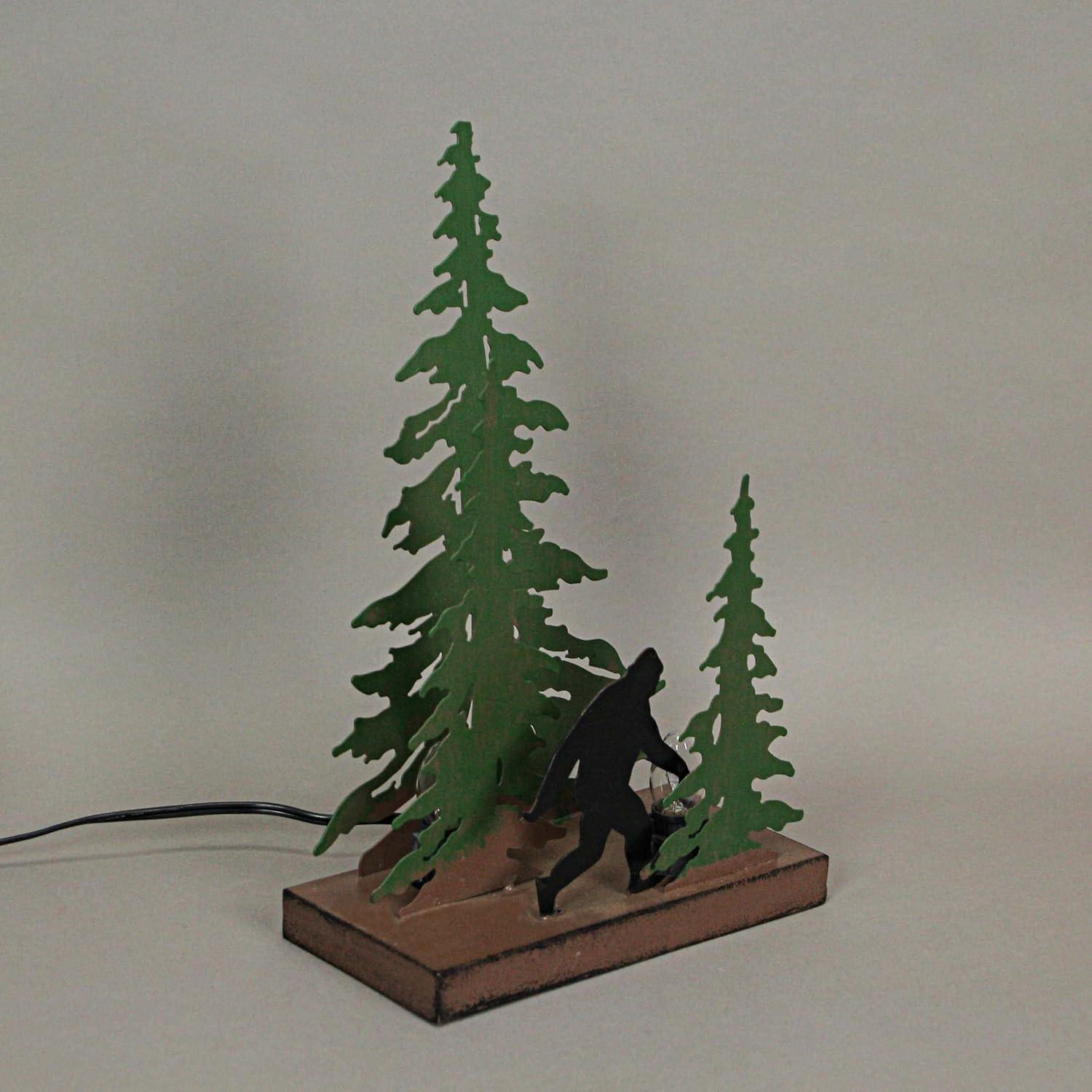 Millwood Pines Rustic Metal Rude Bigfoot In Forest Accent Lamp Decorative Sasquatch Home Decor