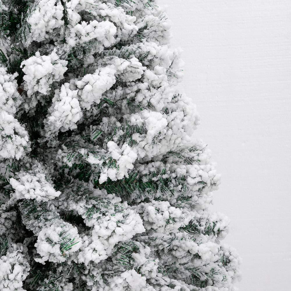 SUGIFT 6ft Snow Flocked Christmas Tree Unlit Holiday Decor