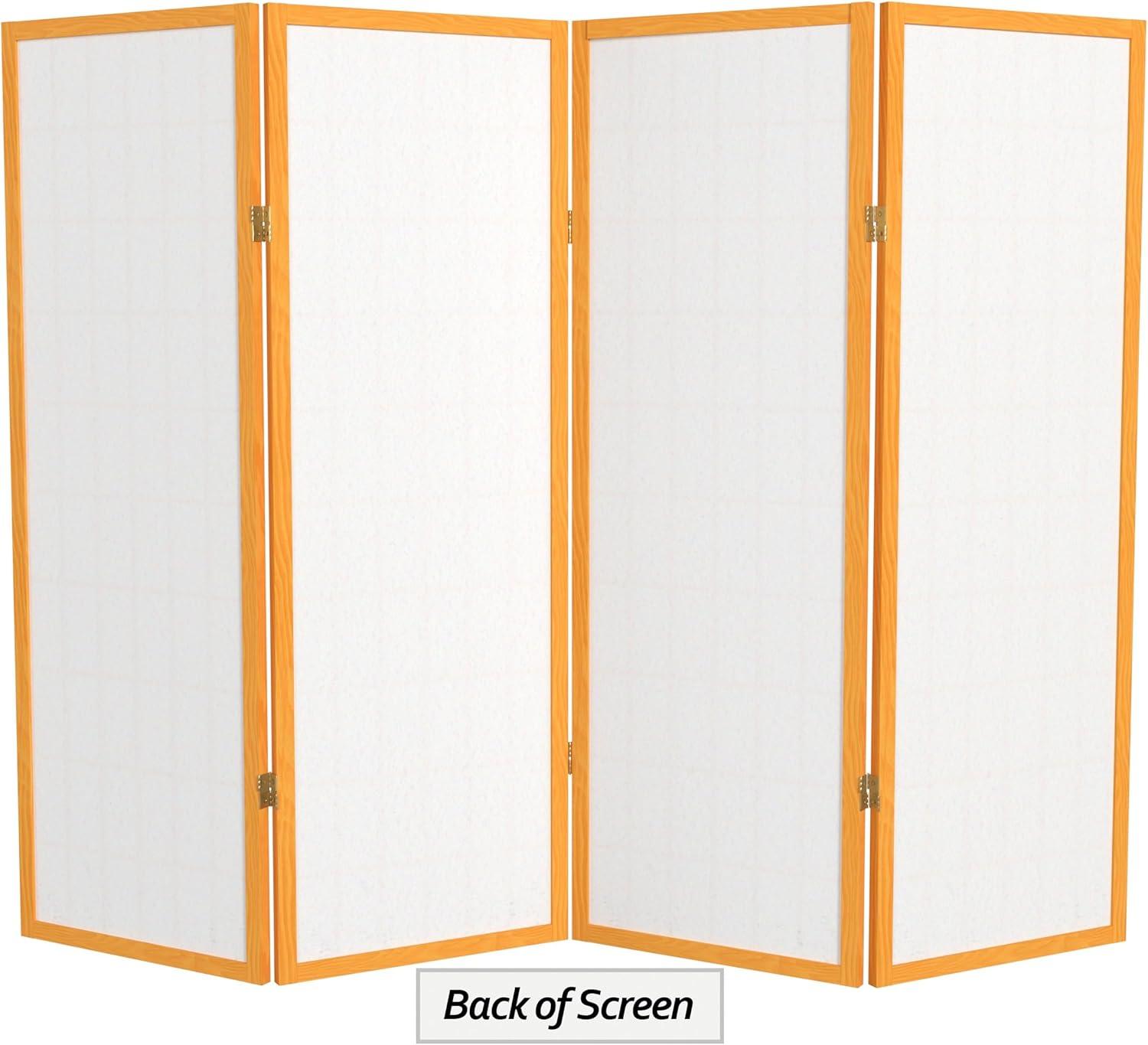 Honey 4-Panel Shoji Folding Room Divider