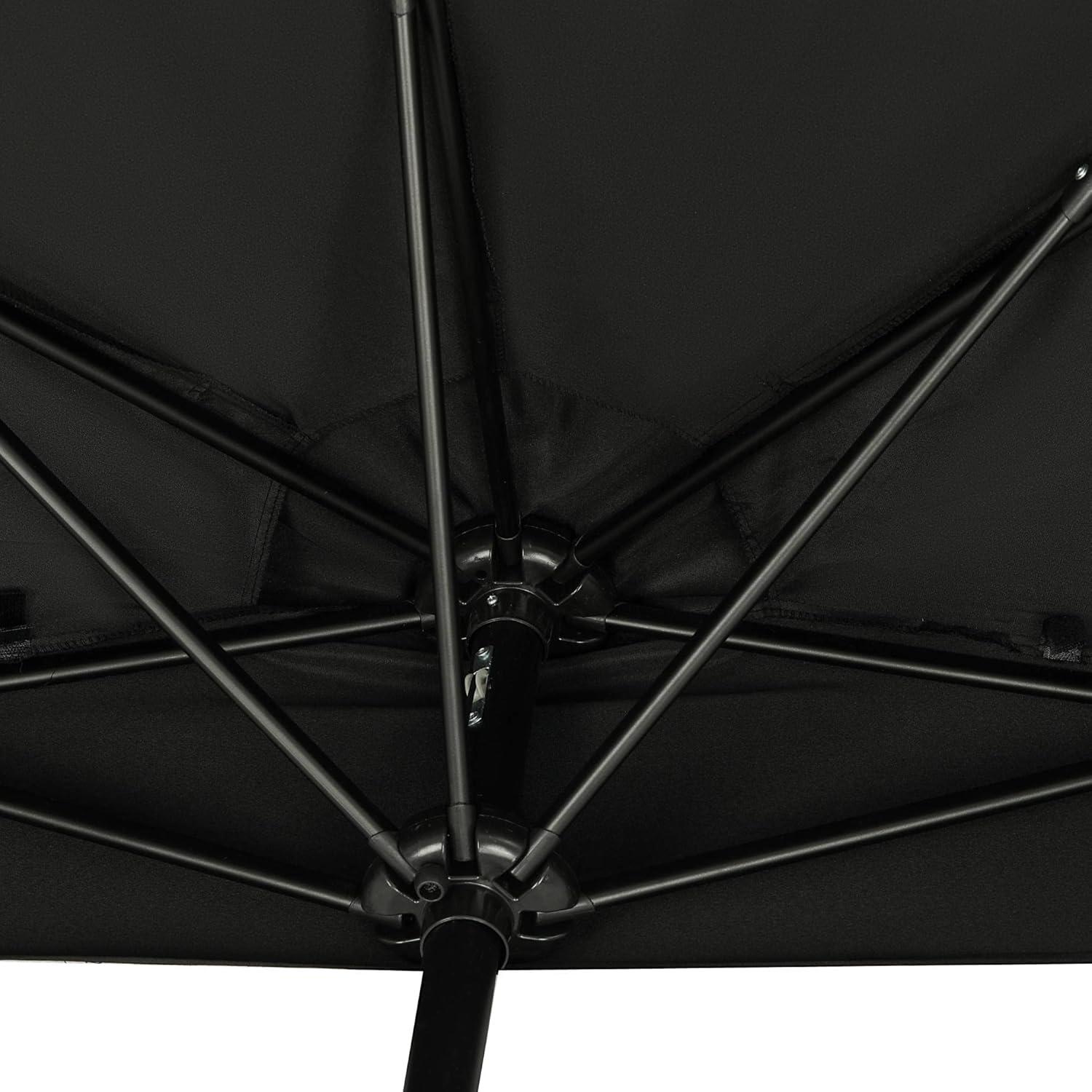 9' x 4.5' Lanai Half Patio Umbrella Black - Island Umbrella: Steel Frame, Water & UV Resistant