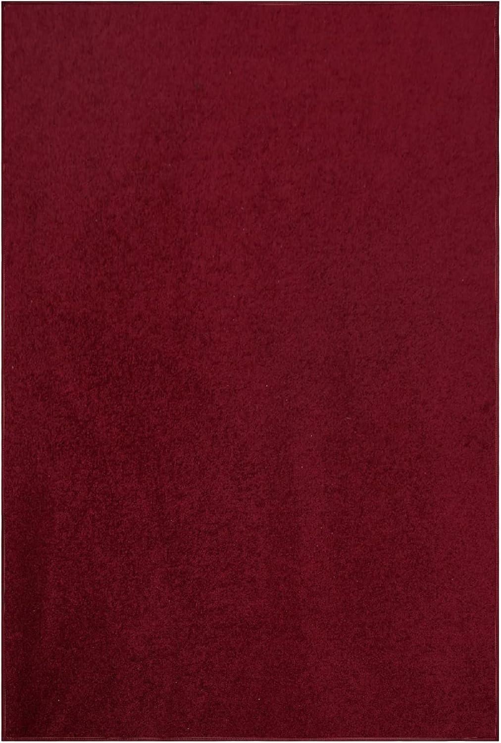 Furnish My Place Modern Plush Pet and Kids Friendly Solid Color Burgundy Area Rugs, Stain & Fade Resistance, Made in USA, Perfect for Living Room, Dining Room, Bedroom, Playroom and Kidsroom, Event, Wedding Rug