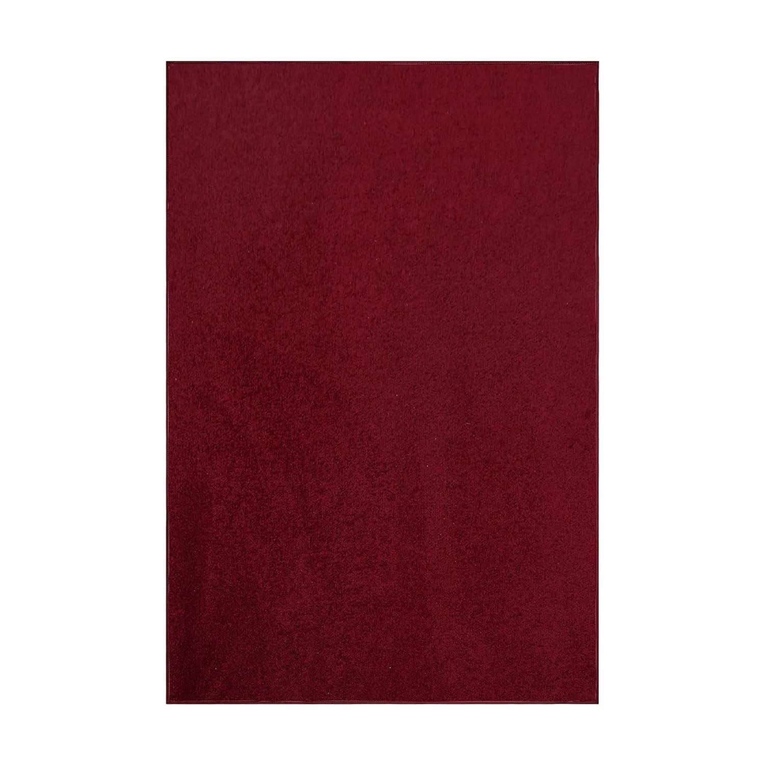 Furnish My Place Modern Plush Pet and Kids Friendly Solid Color Burgundy Area Rugs, Stain & Fade Resistance, Made in USA, Perfect for Living Room, Dining Room, Bedroom, Playroom and Kidsroom, Event, Wedding Rug