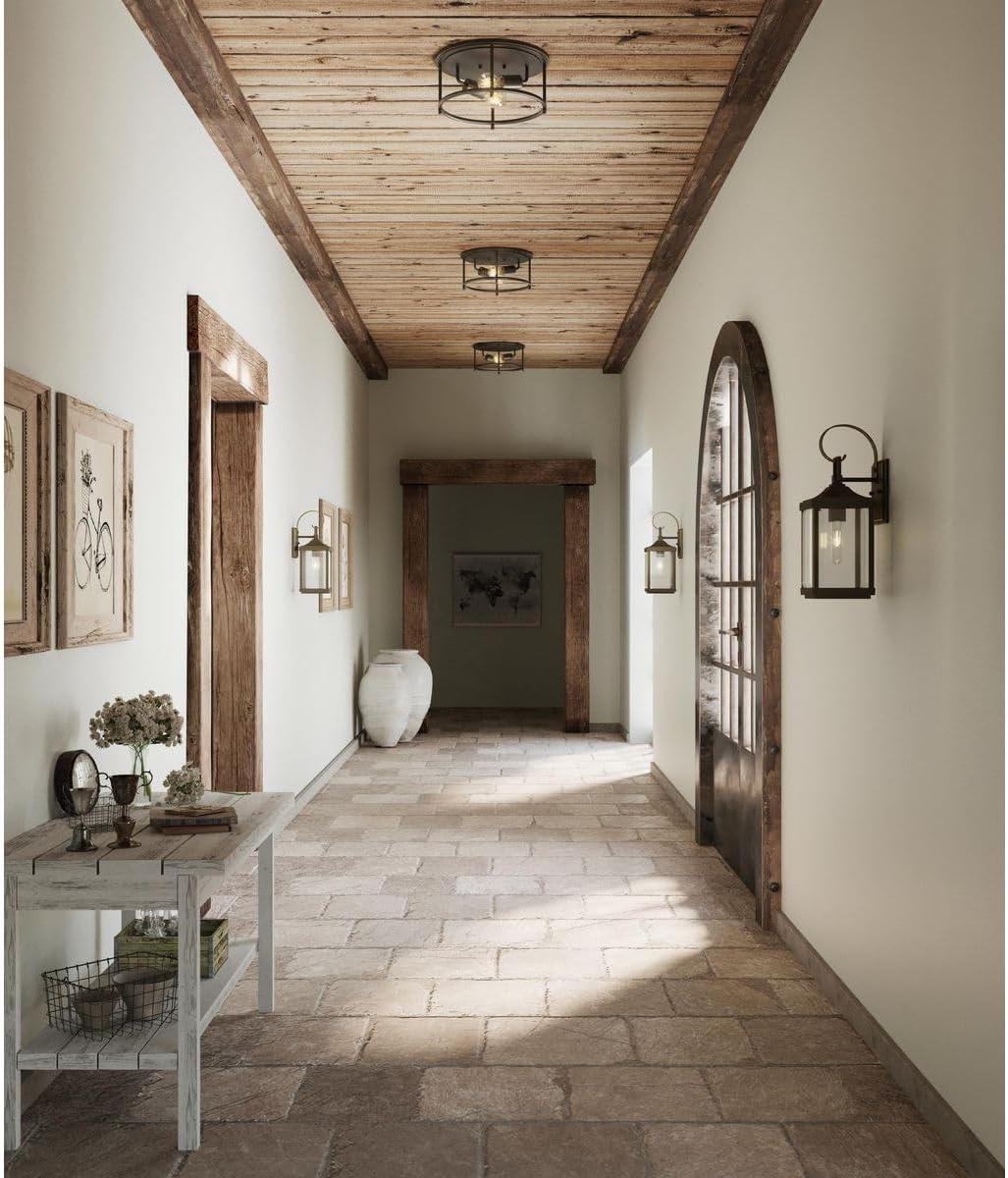 Progress Lighting, Gibbes Street, 1-Light Wall Lantern, Antique Bronze, Clear Beveled Glass.