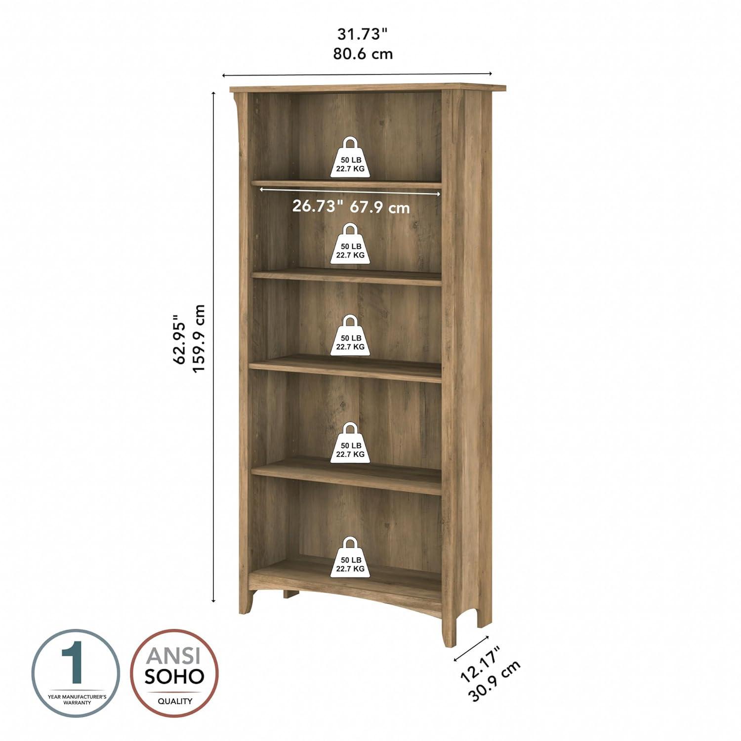 Red Barrel Studio® Khadesha 5 Shelf 63" Standard Bookcase