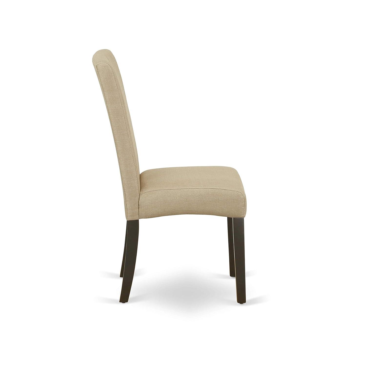 East West Furniture Driscol 39" Fabric Dining Chairs in Cappuccino (Set of 2)