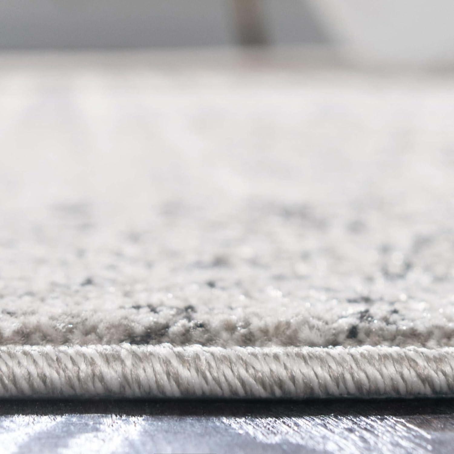 Unique Loom Del Mar Collection Area Rug - Jennifer (5' 1" x 8' Rectangle Gray/Black)