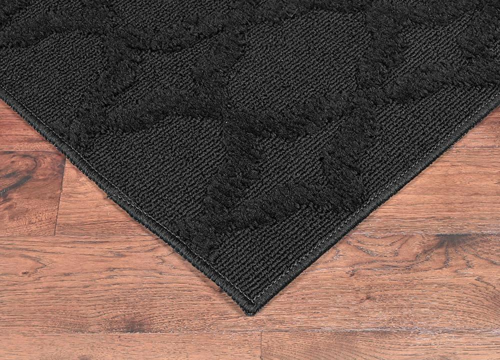 Garland Rug Sparta Indoor Rug Set, 3 Piece Set (2'x5',3'x4', 5'x7') Black