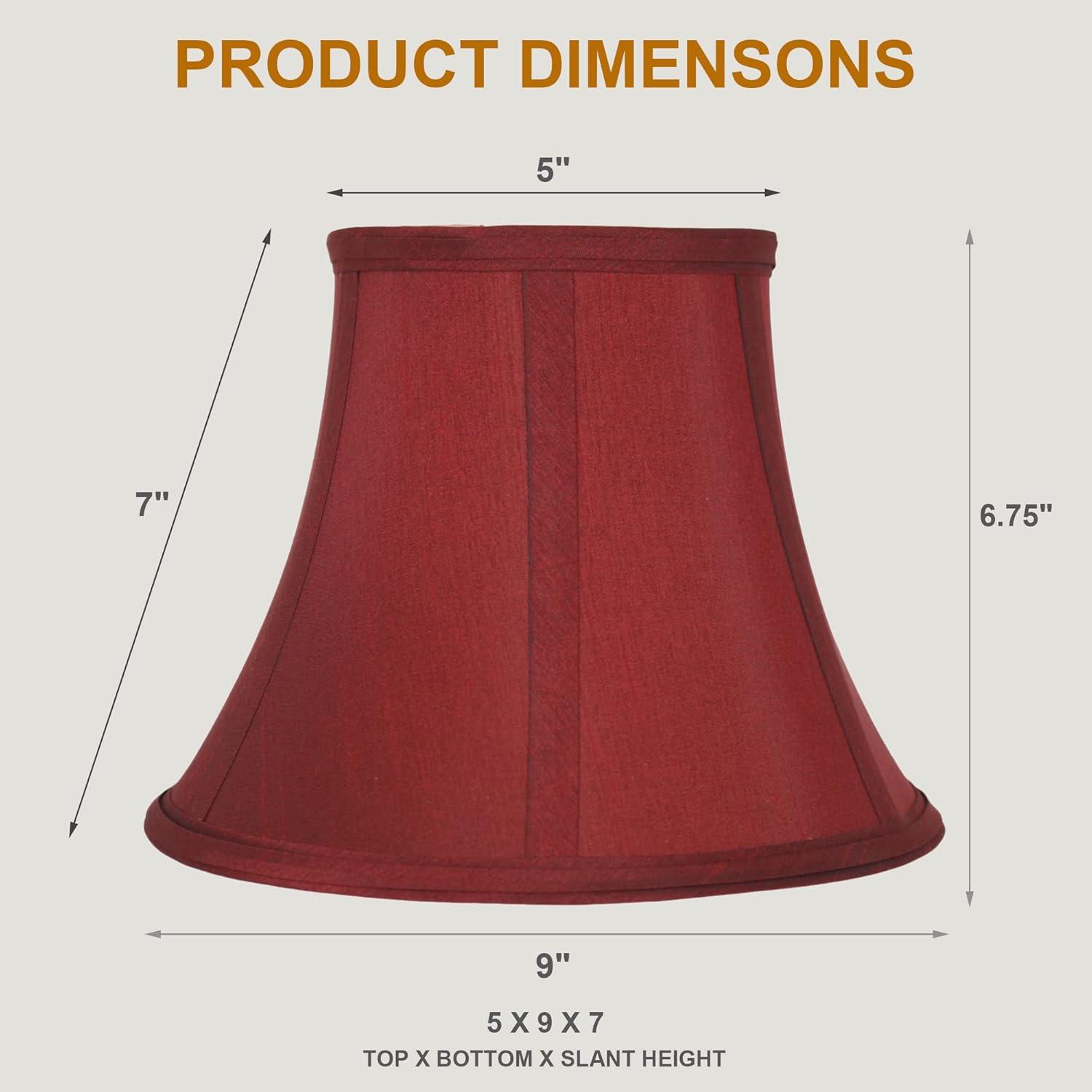 Urbanest Faux Silk Bell Lamp Shade, 5x9x7", Burgundy