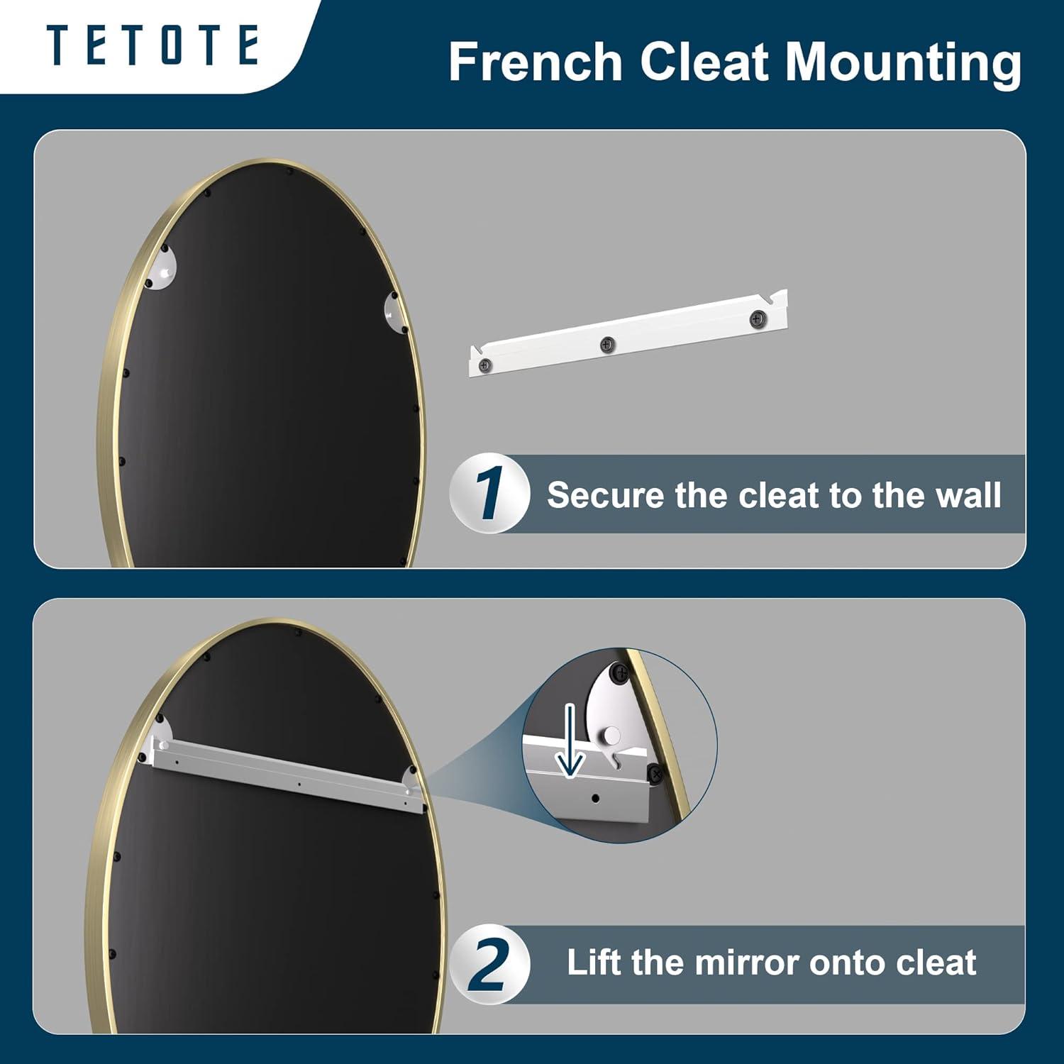 Brightify Gold Oval Mirror for Bathroom 24x36 Inch, Oval Vanity Mirror Gold Metal Frame, Modern Wall Mirror for Bedroom Living Room Farmhouse Fireplace Entryway, Hangs Horizontal or Vertical